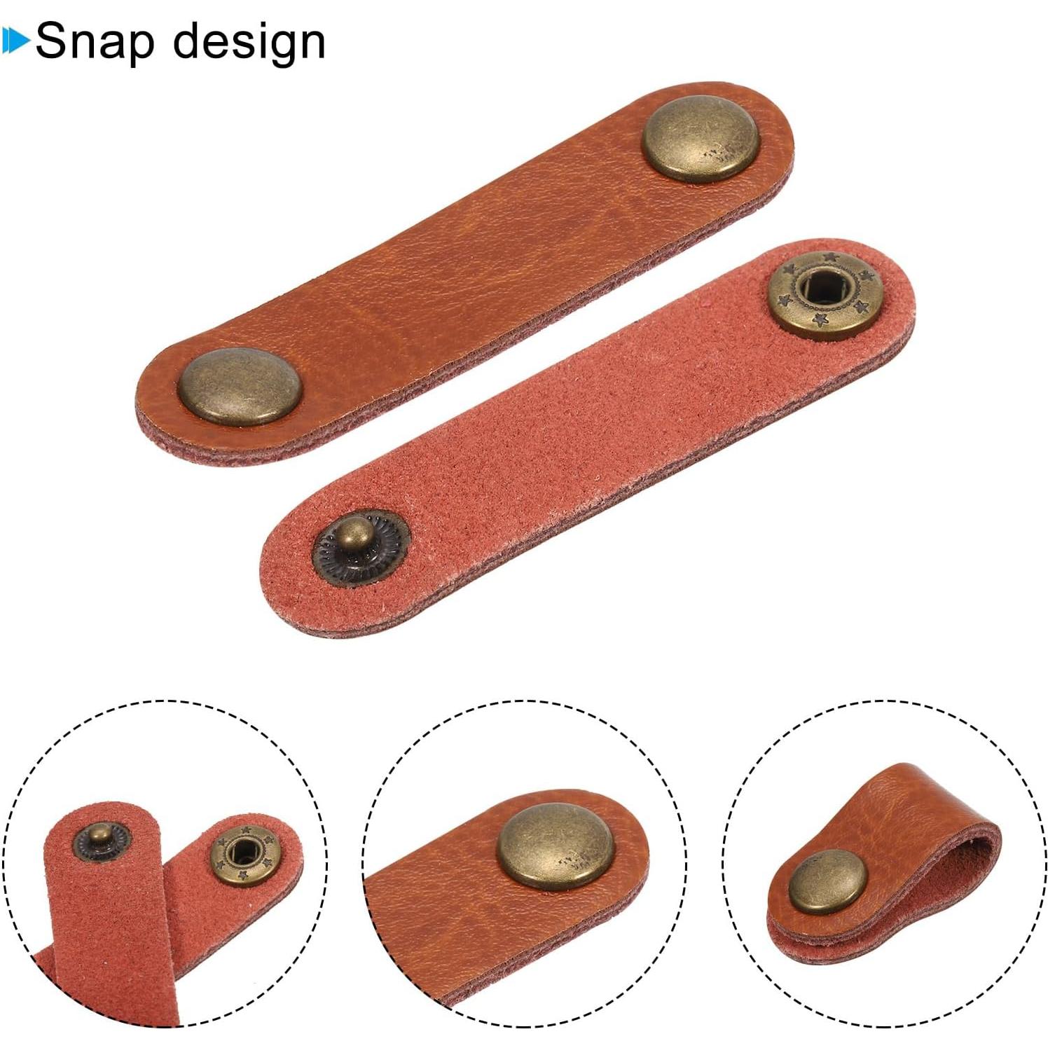 Organizador de Cables de Cuero MECCANIXITY 15 Pcs 63x16mm