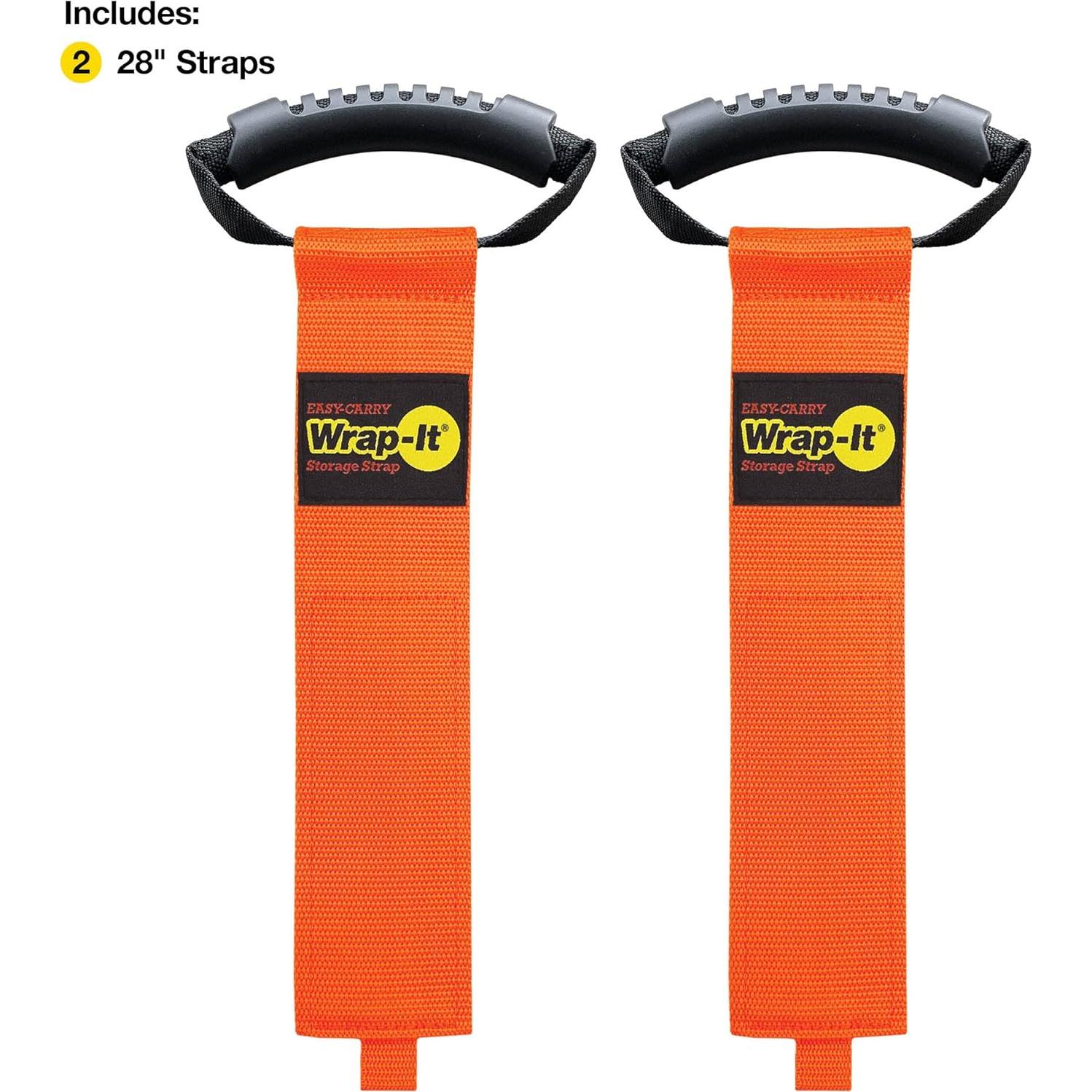 Correa de Almacenamiento Wrap-It 28" Naranja Brillante - 2 Piezas