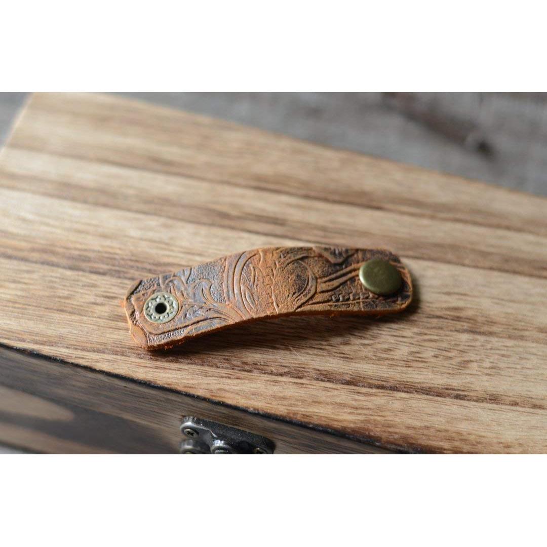 Organizador de Cables para Auriculares de Cuero Marrón