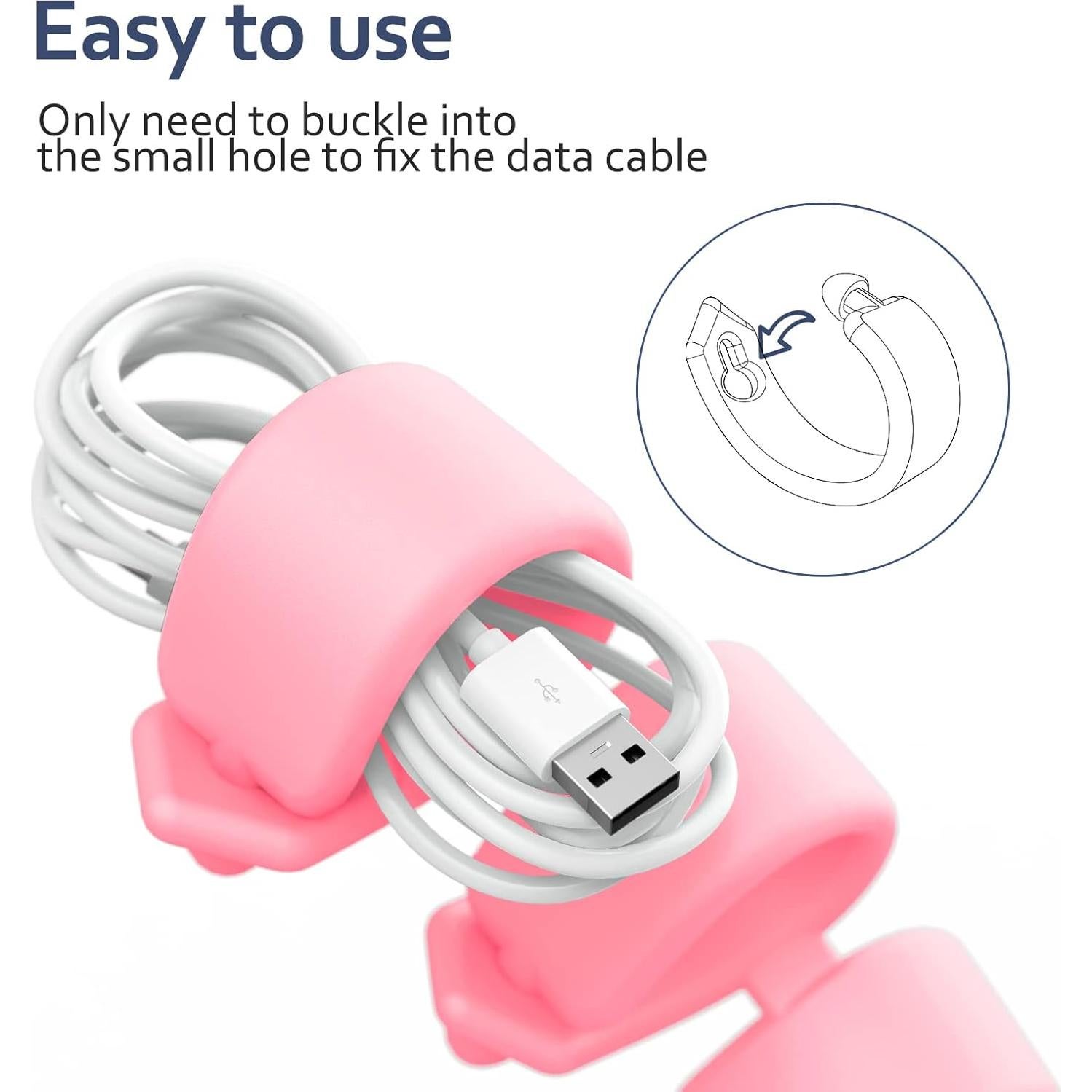 Organizador de Cables 5 Pack ELFRhino Silicona Multicolor 8 en 1