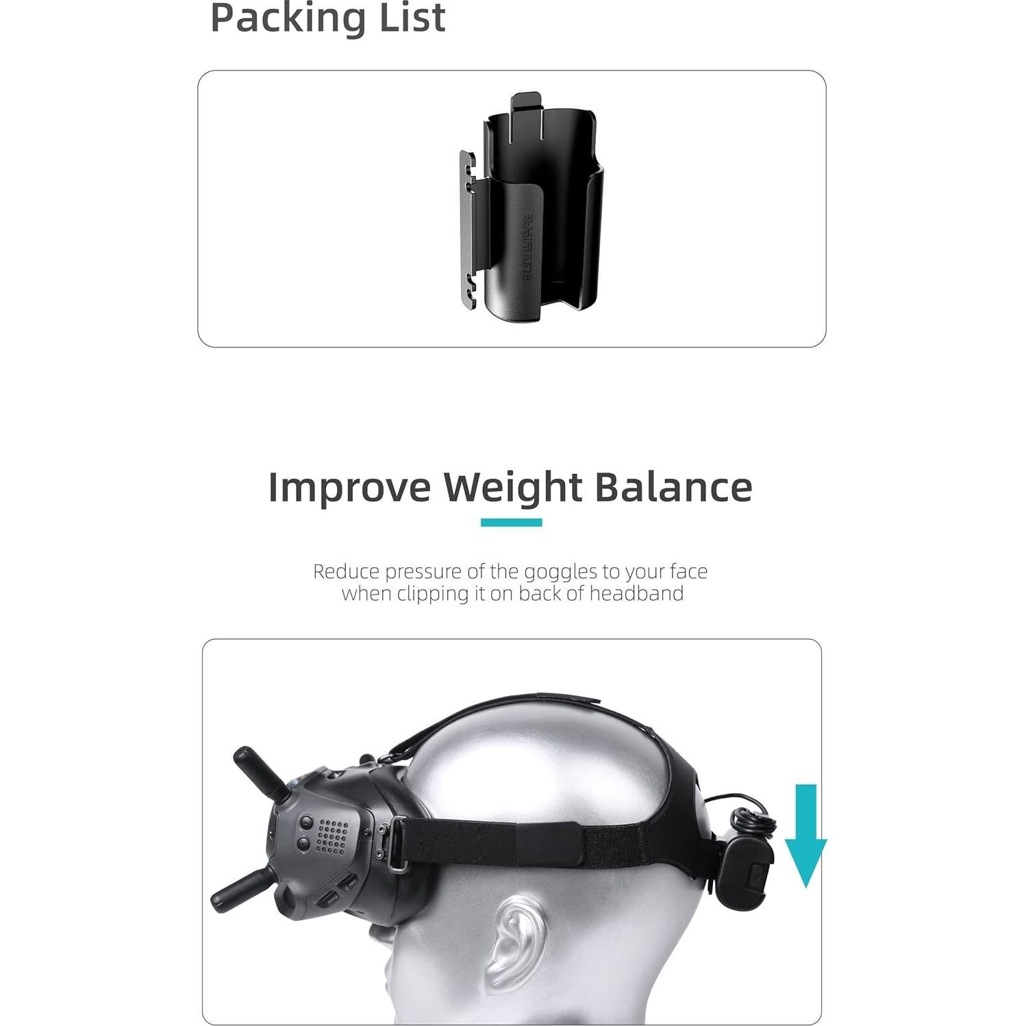 Clip de Batería BTG para Gafas DJI FPV V2 y Avata 2