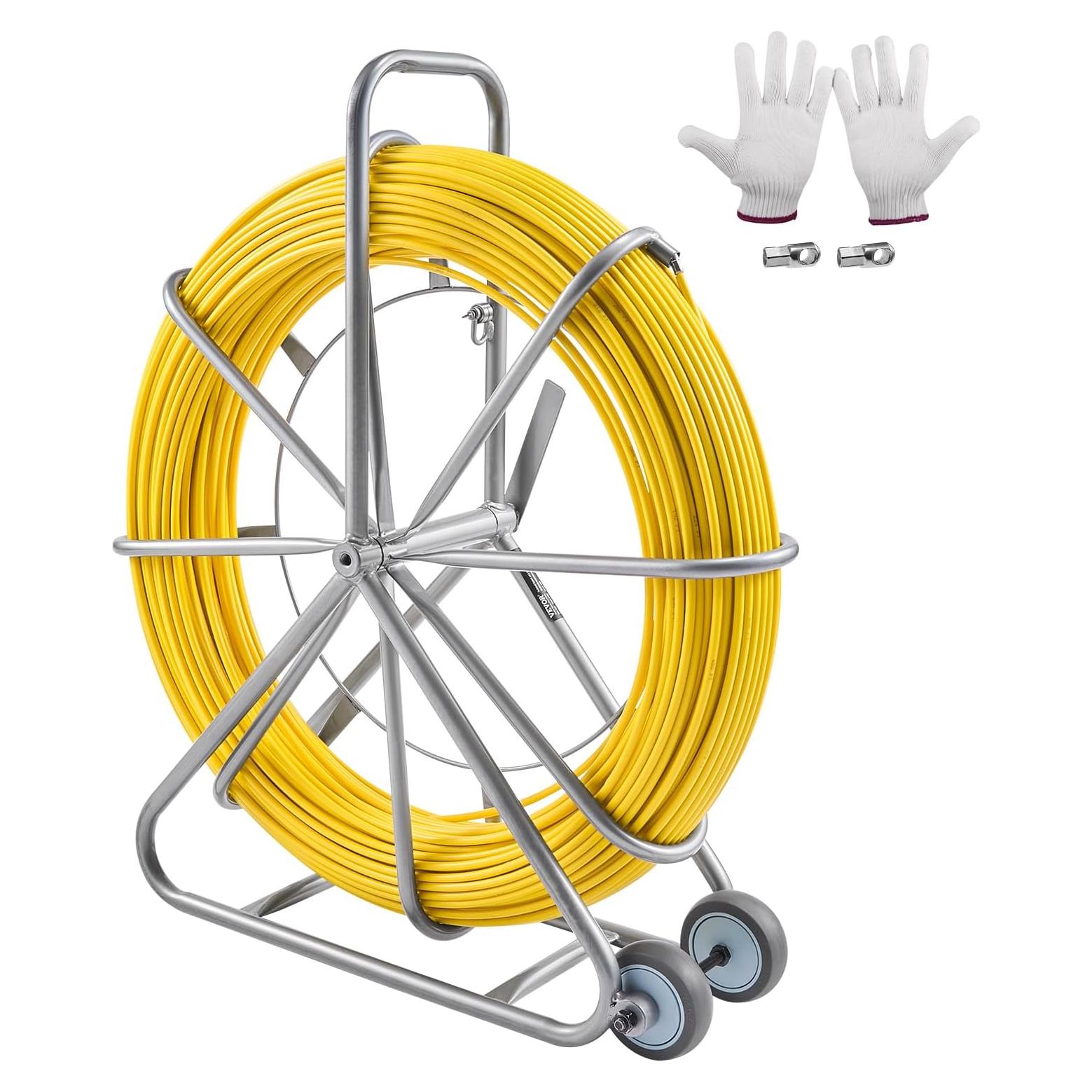 Cinta de Pesca VEVOR 200 m Fibra de Vidrio 8 mm Extractor