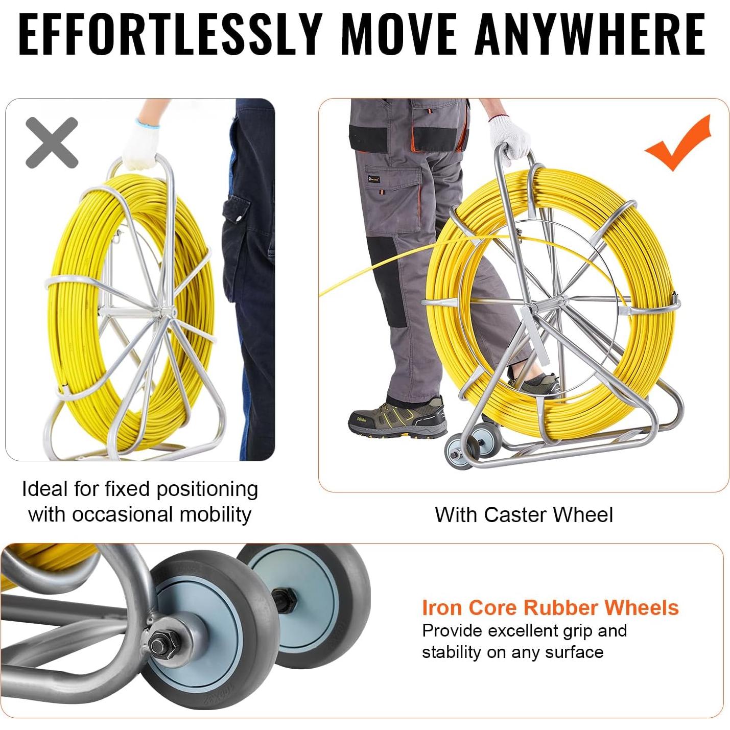 Cinta de Pesca VEVOR 200 m Fibra de Vidrio 8 mm Extractor