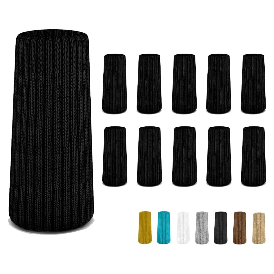 16 Calcetines Protectores de Silla IAMZAY Negros Antideslizantes