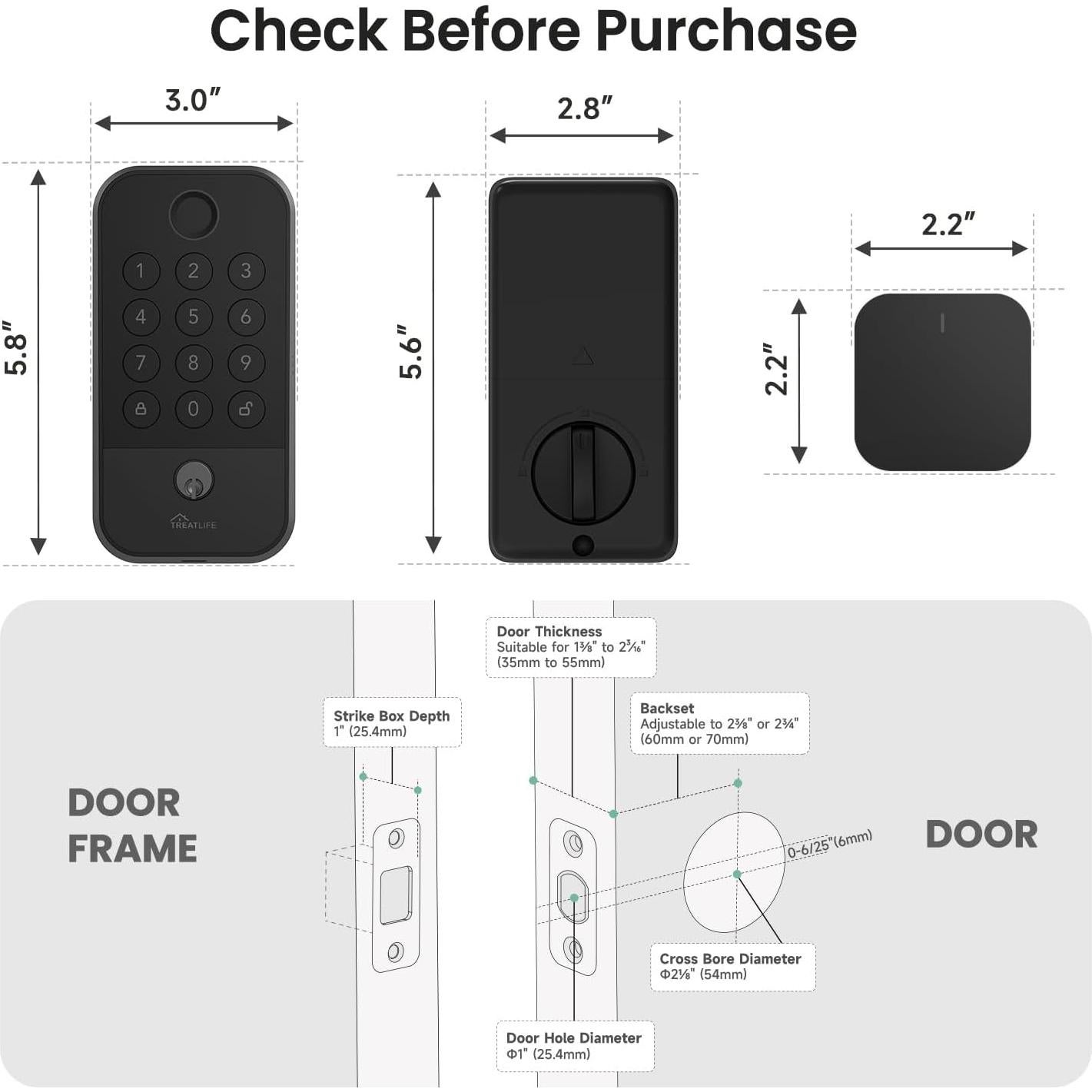 Cerradura Inteligente TREATLIFE WiFi Bluetooth con Teclado y Huella