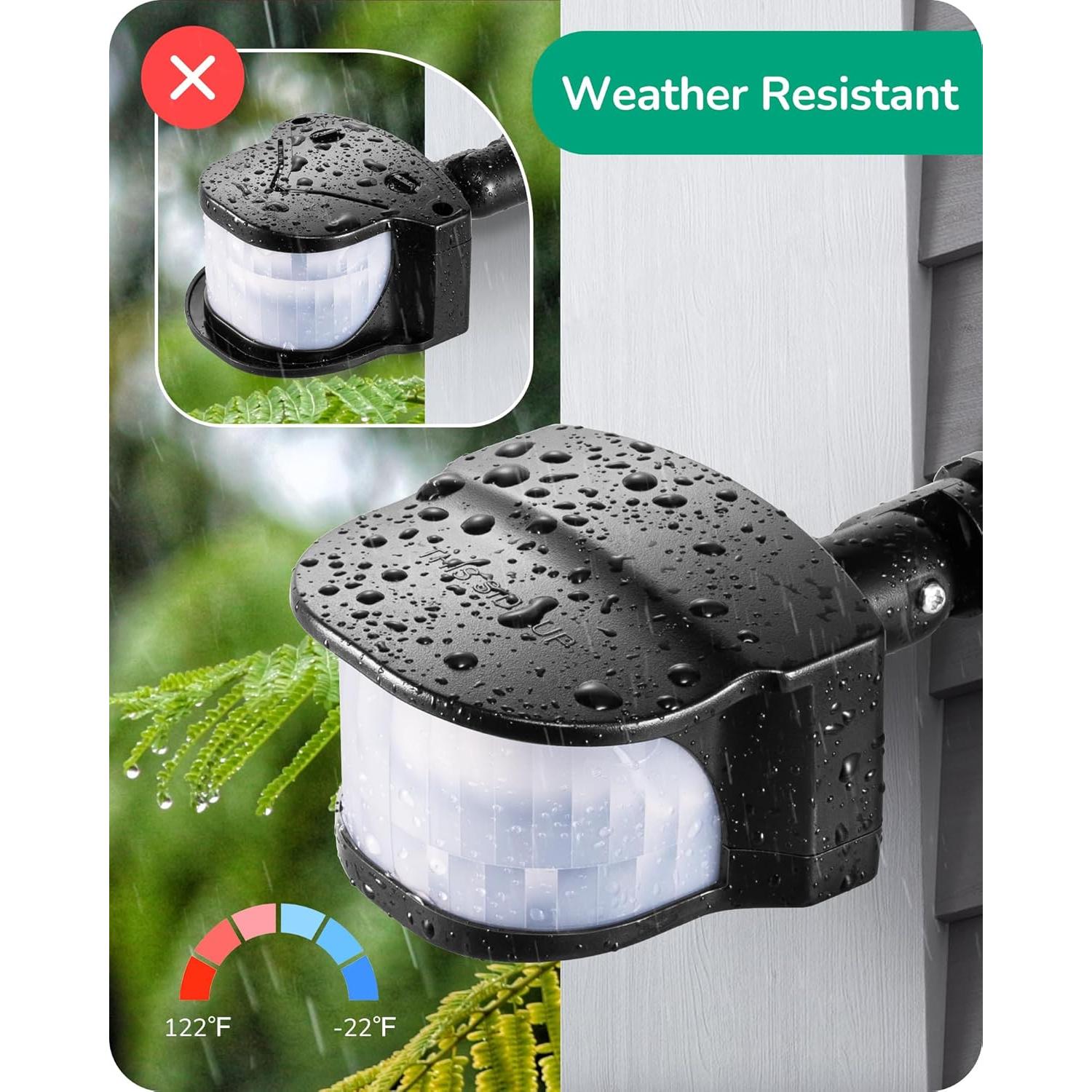 Sensor de Movimiento EDISHINE 240° Ajustable 18.3m Negro