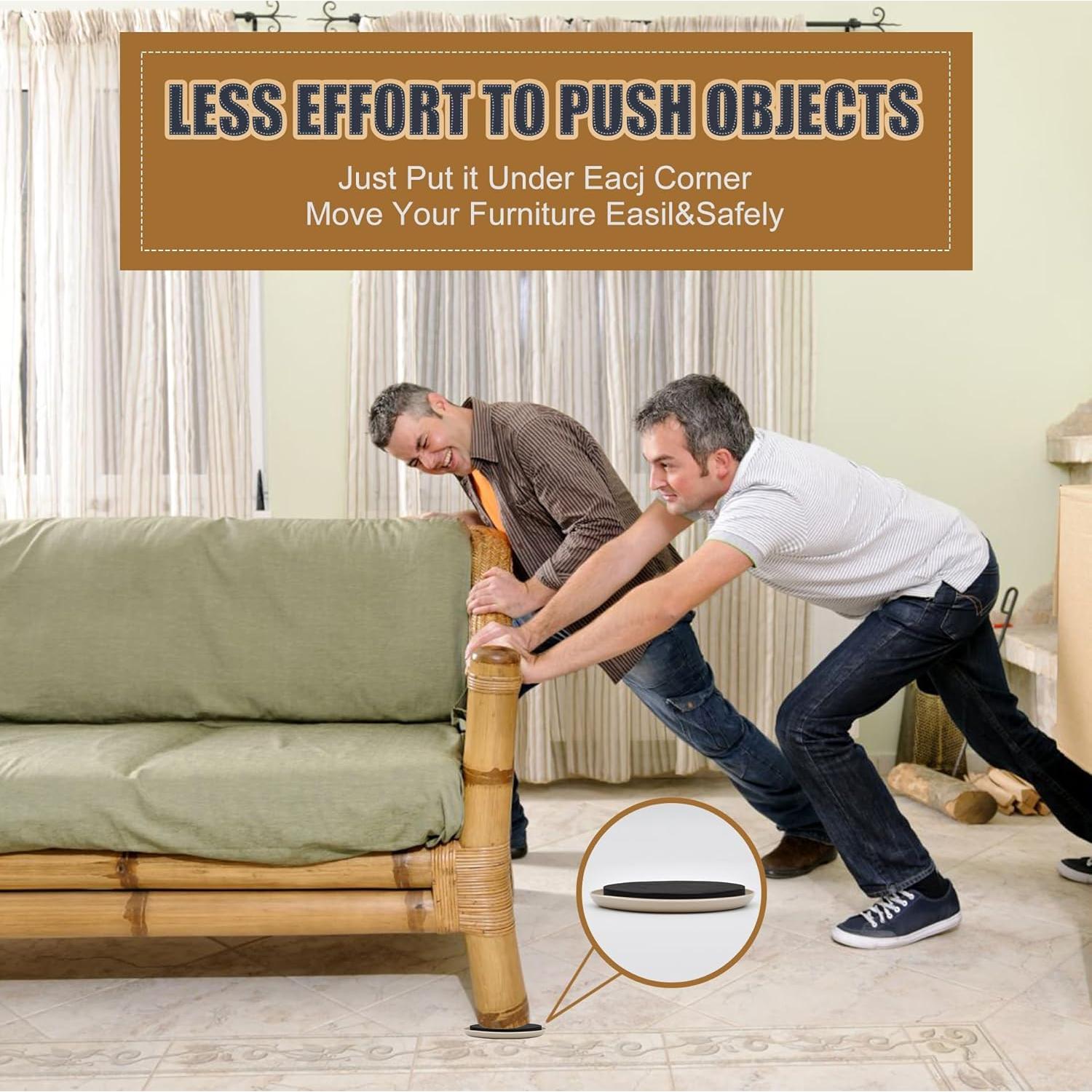 Deslizadores de Muebles Redondos 12 Pcs 8.89 cm Beige