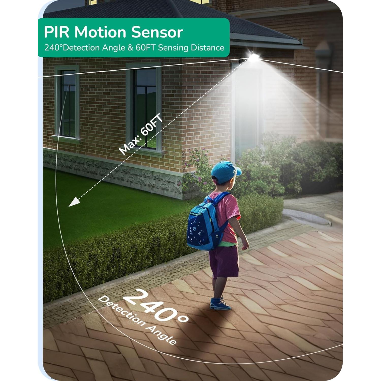 Sensor de Movimiento EDISHINE 240° Ajustable 2 Pack