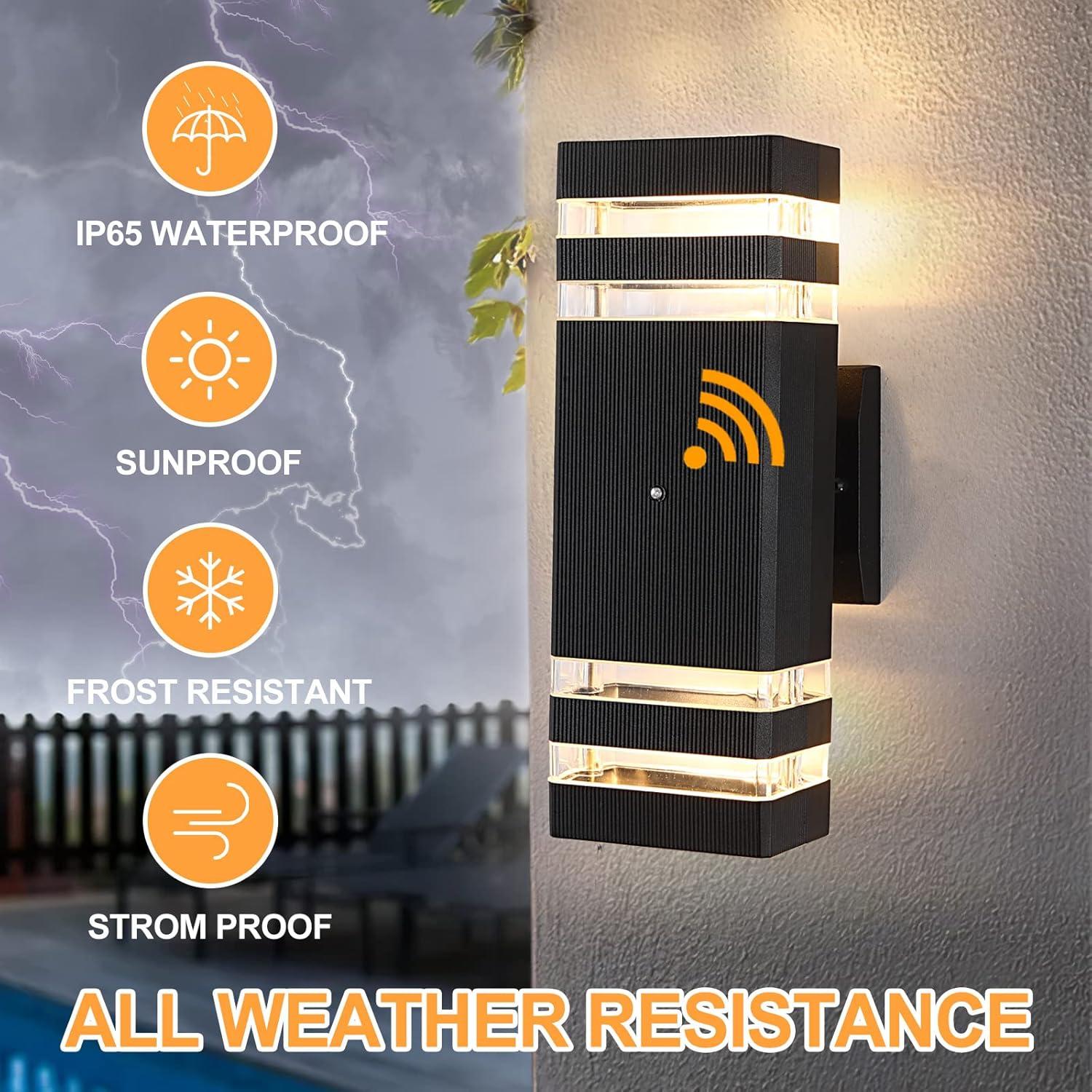 Luces de Pared Exteriores BOXCUPIN con Sensor Dusk a Dawn 4 Pzas