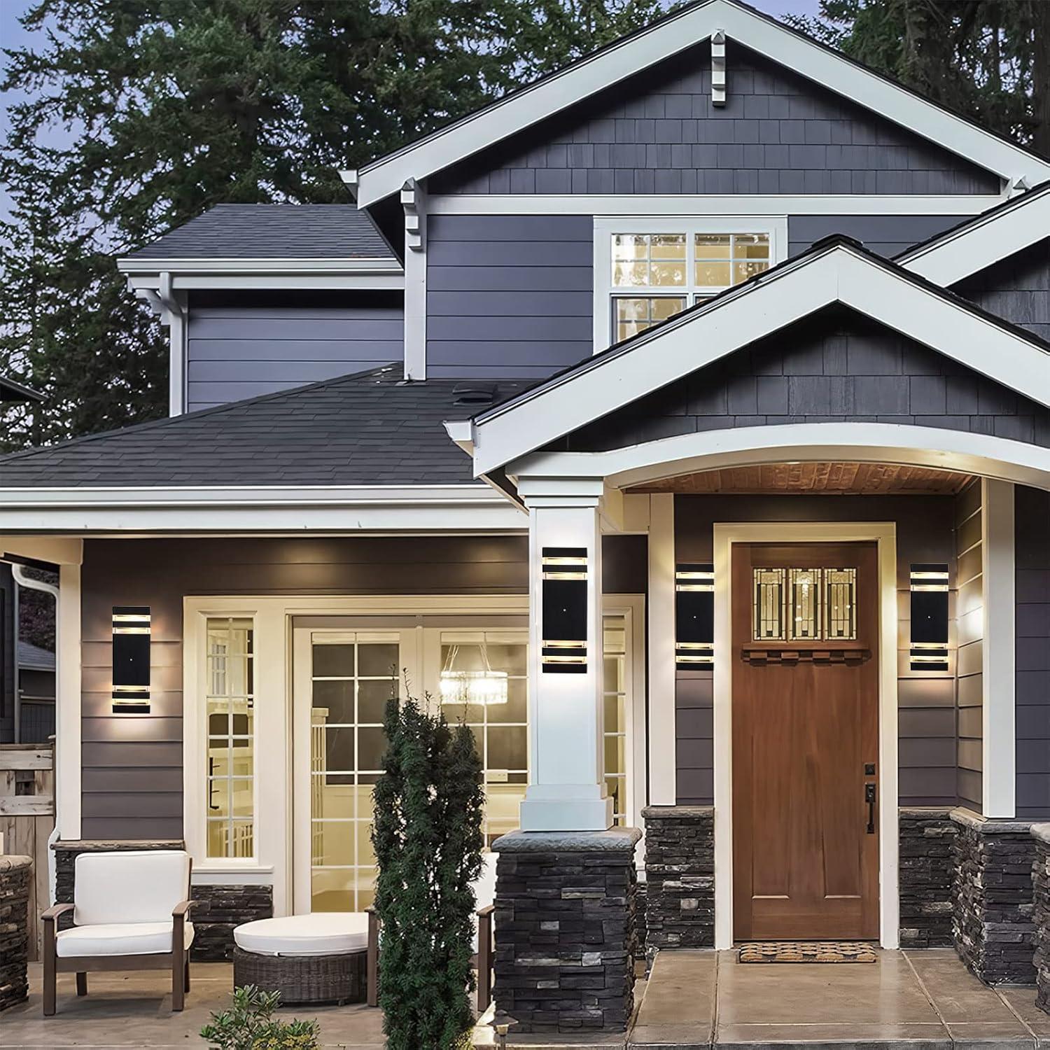 Luces de Pared Exteriores BOXCUPIN con Sensor Dusk a Dawn 4 Pzas