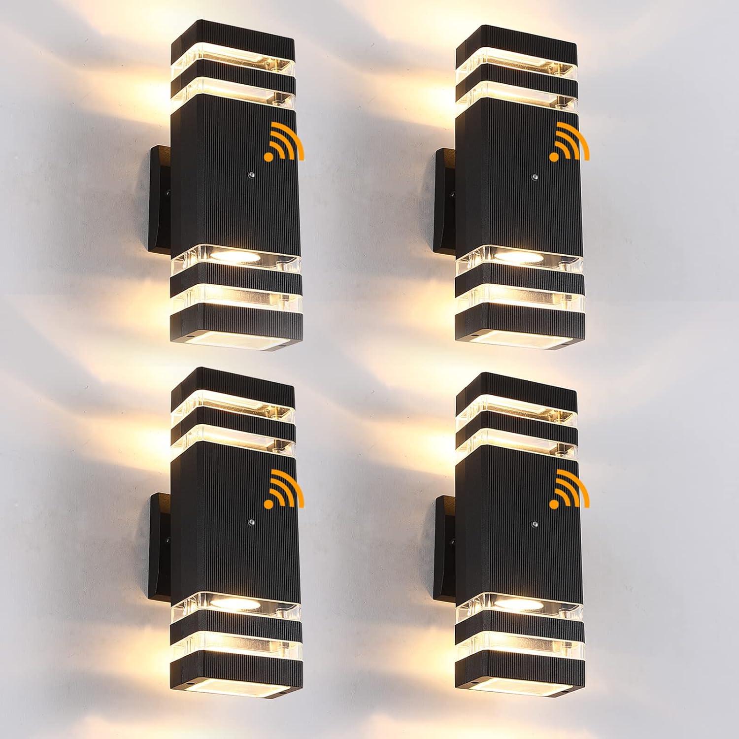 Luces de Pared Exteriores BOXCUPIN con Sensor Dusk a Dawn 4 Pzas