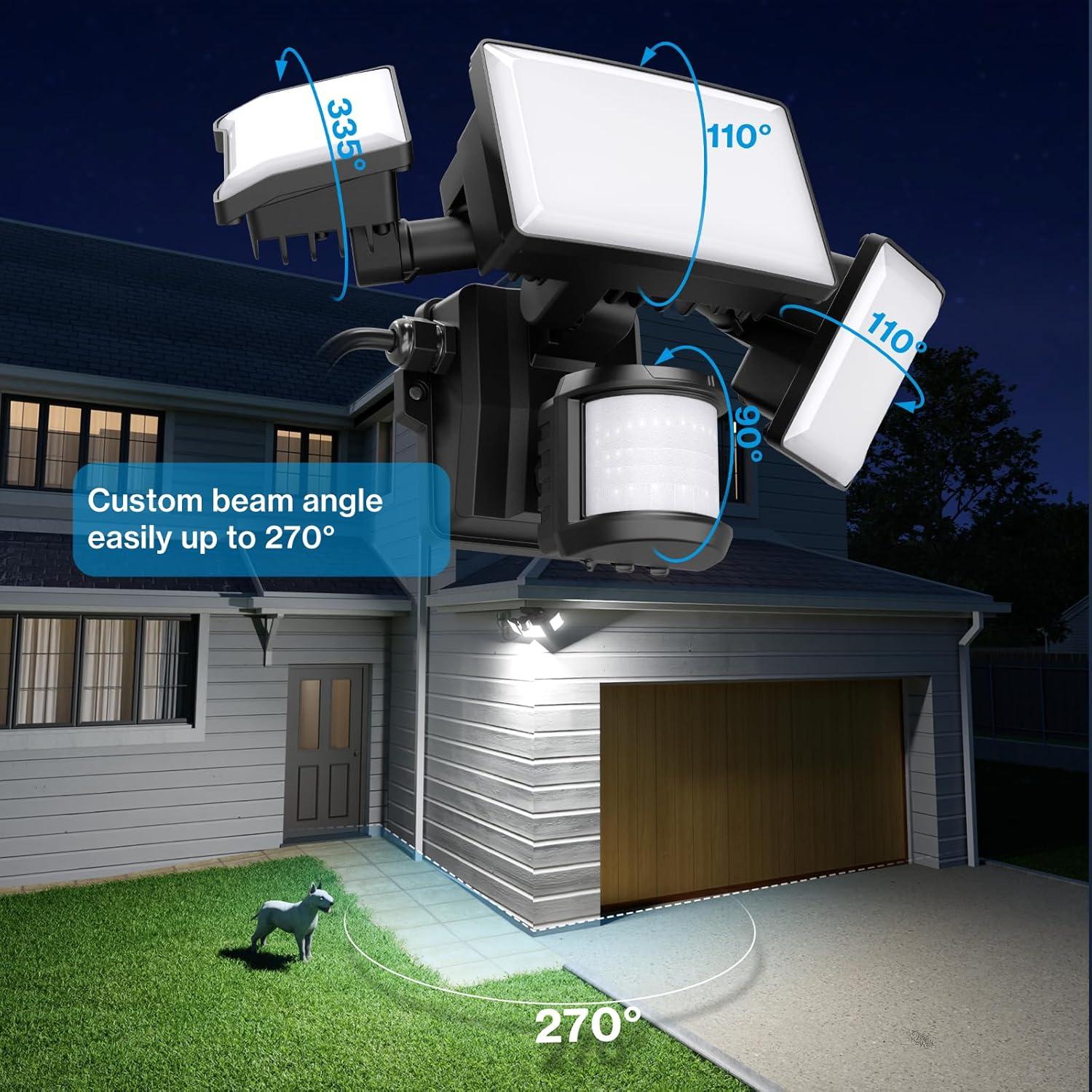 Luz de Inundación LED Olafus 75W con Sensor de Movimiento, 7500LM