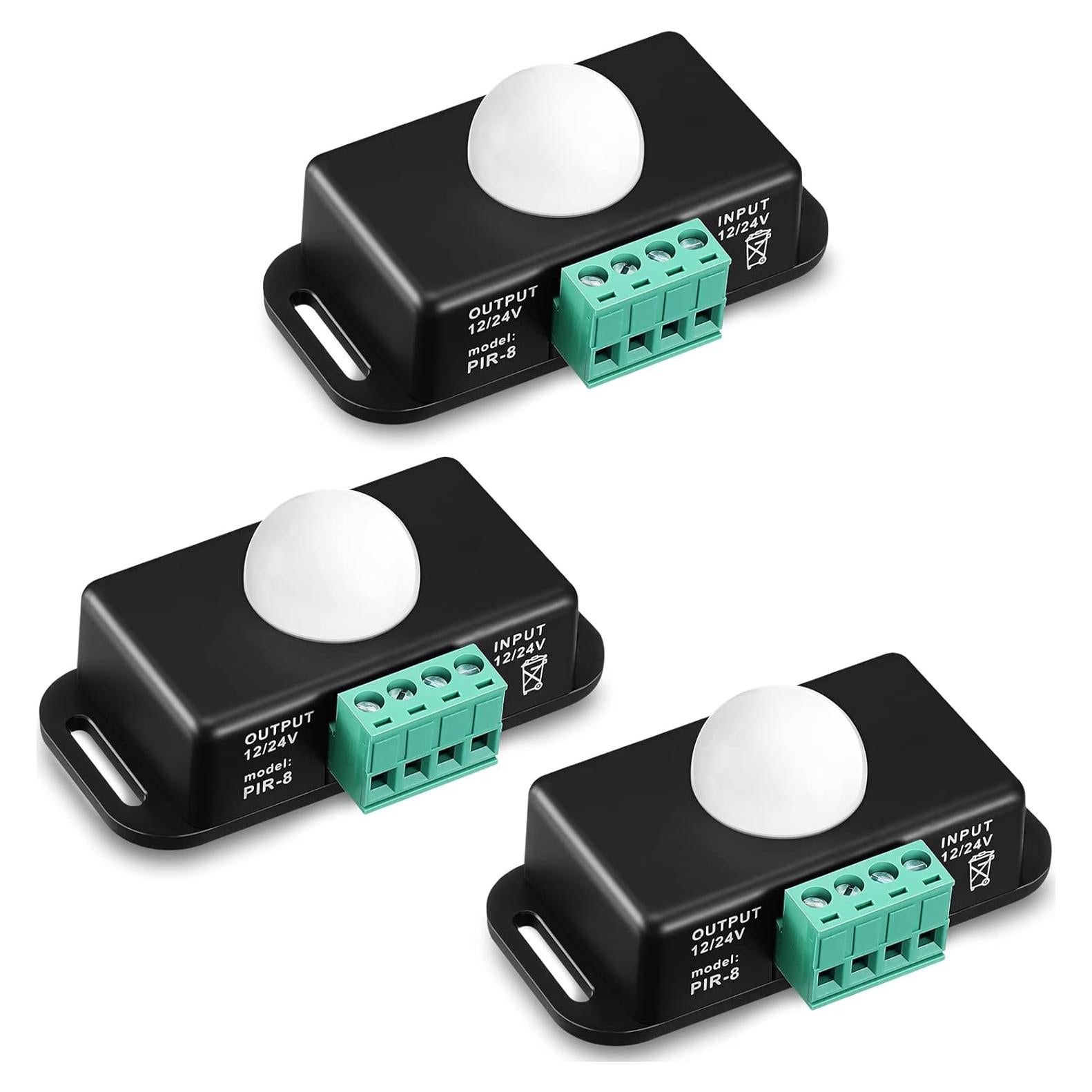 3 Sensores PIR Infrarrojos Weewooday 12V-24V Ajustables