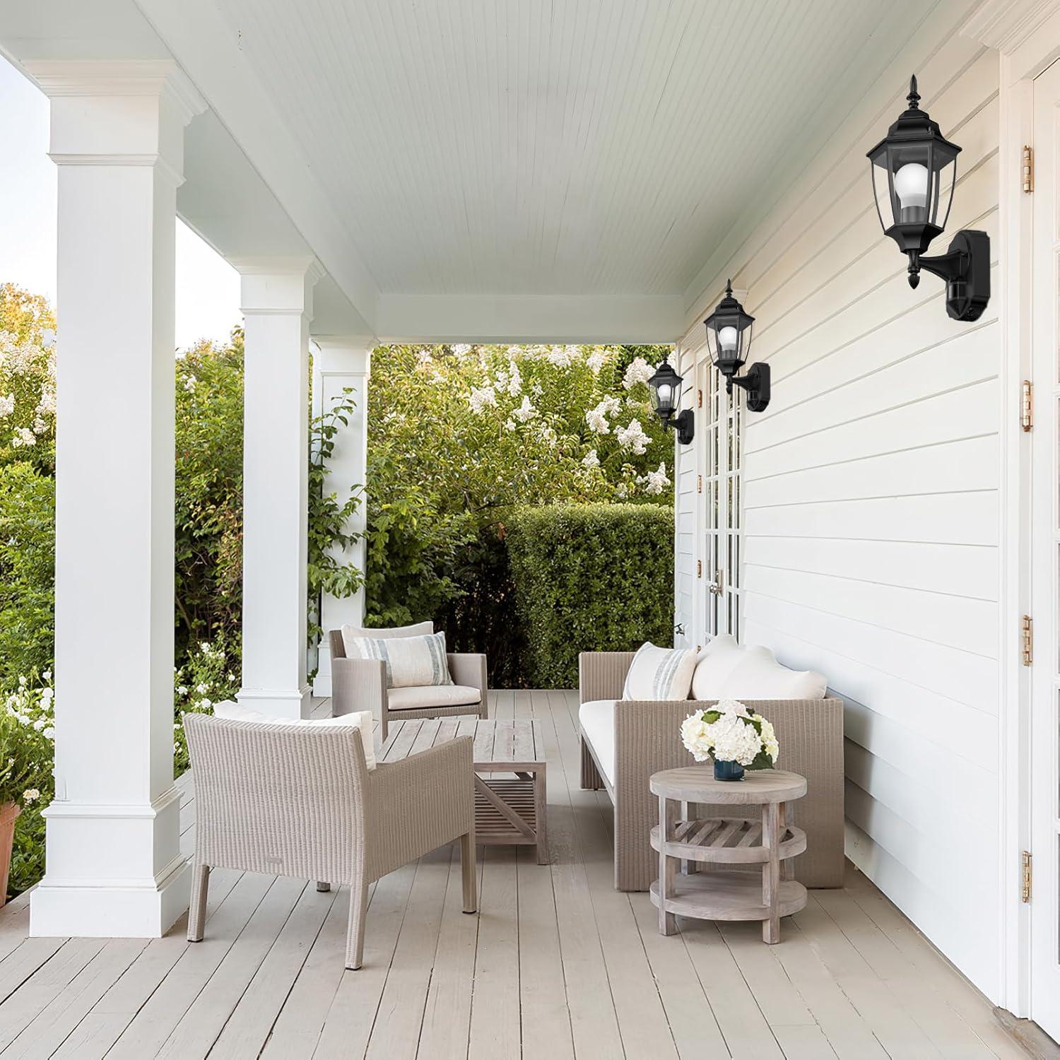 Lamomo Aplique de Pared Exterior con Sensor de Movimiento - 2 Pcs