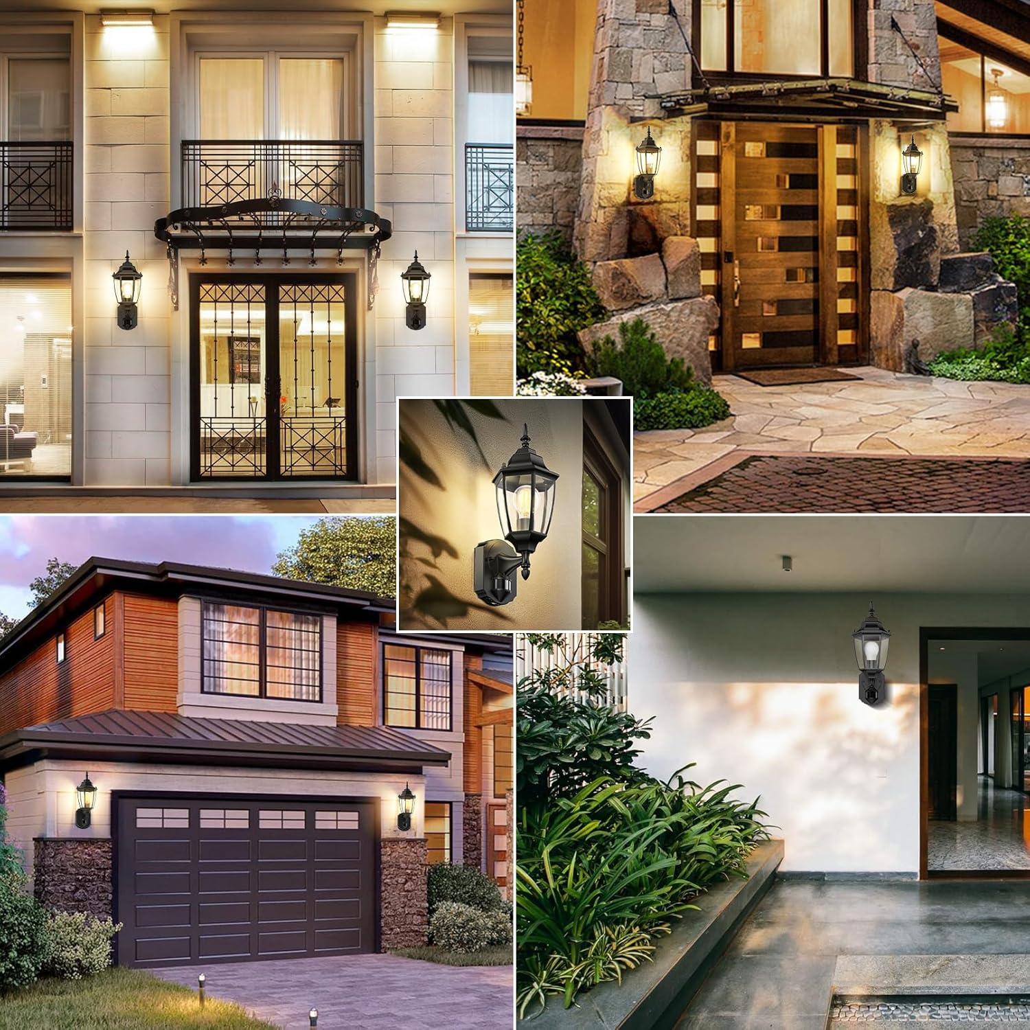 Lamomo Aplique de Pared Exterior con Sensor de Movimiento - 2 Pcs