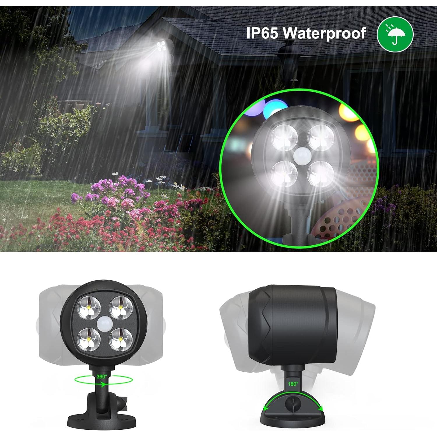 Luces de Sensor de Movimiento Quiltered 600LM para Exterior - 2 Paquete