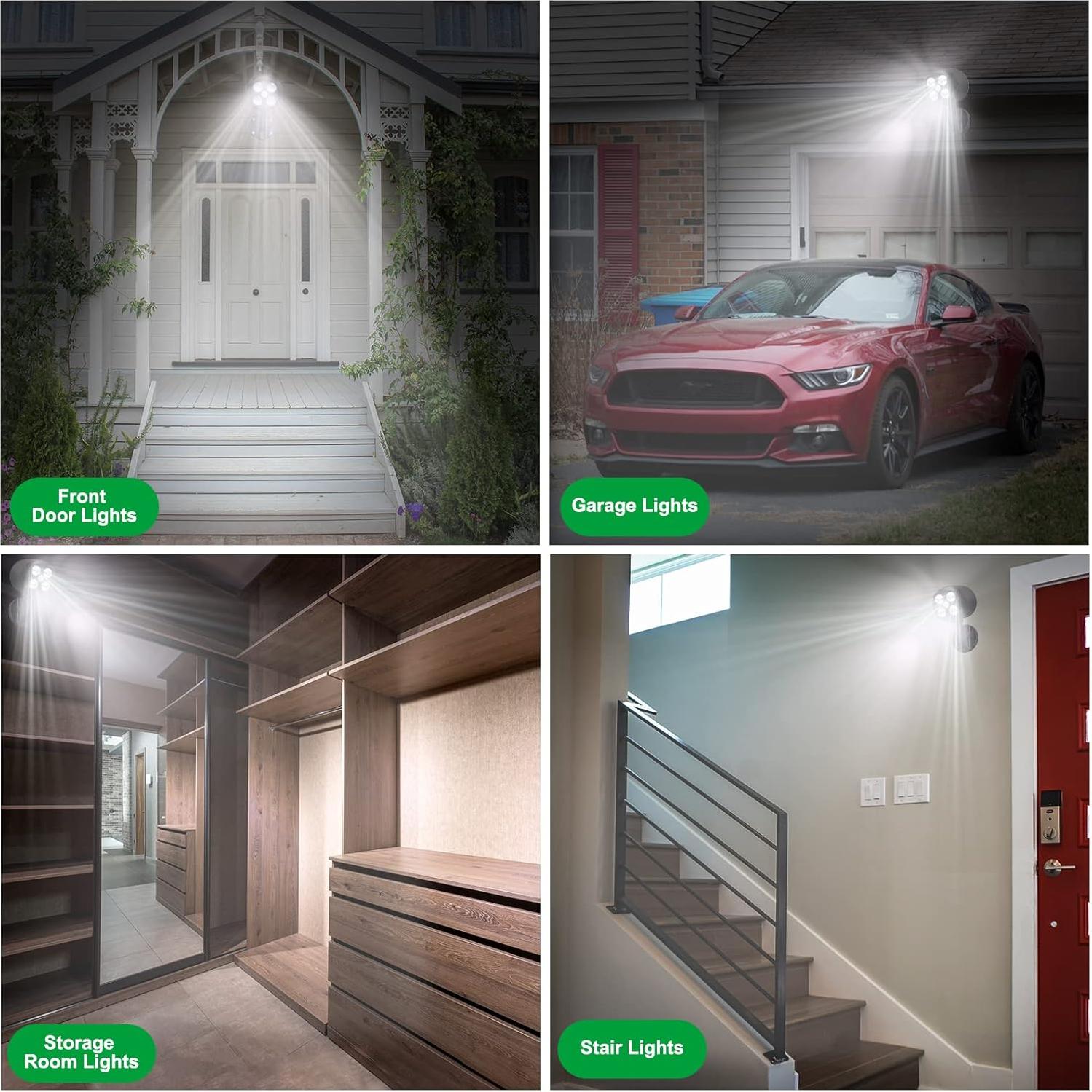 Luces de Sensor de Movimiento Quiltered 600LM para Exterior - 2 Paquete