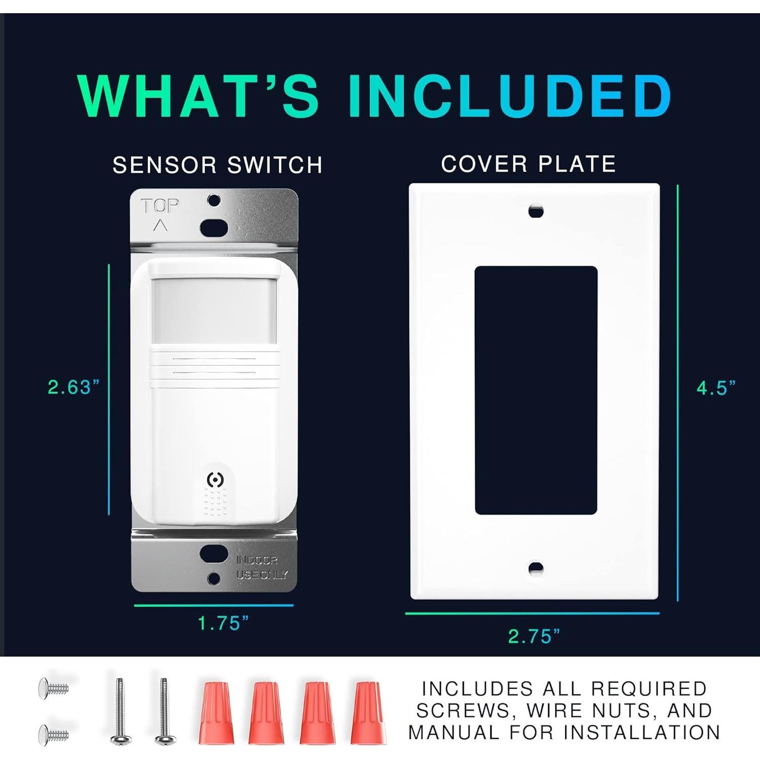 Interruptores de Luz con Sensor de Movimiento EverElectrix - Paquete de 4