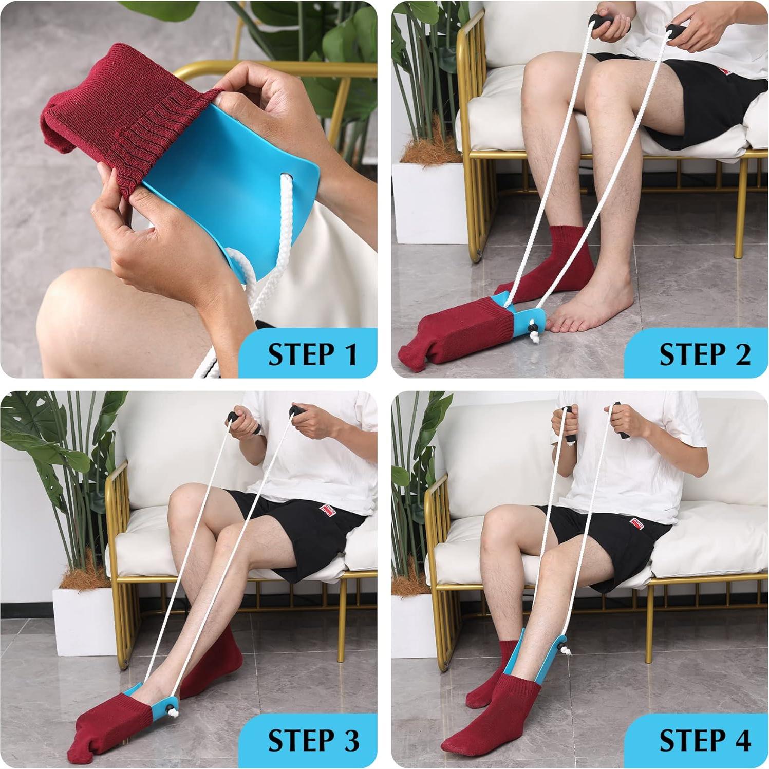 Ayudante de Calcetines NewGra Azul 10 cm para Ancianos