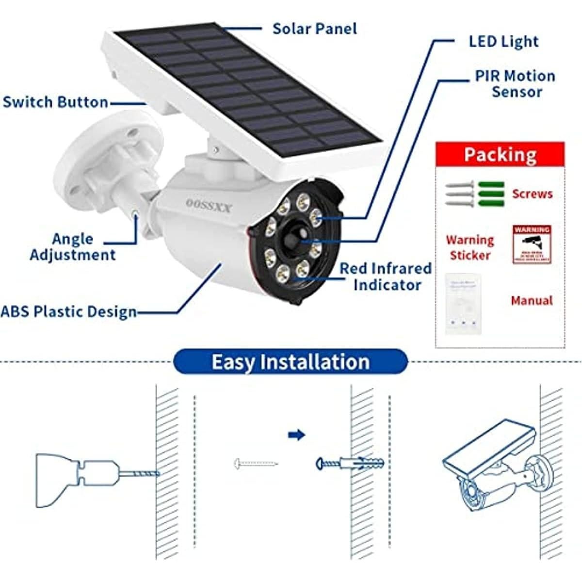 Luz Solar LED de Seguridad OOSSXX con Sensor de Movimiento 800LM