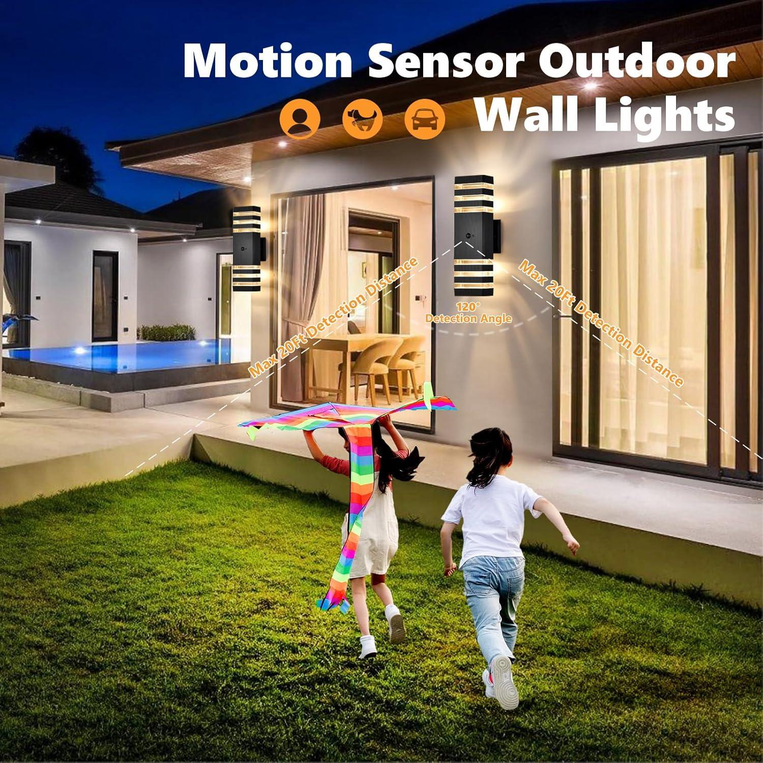Luces de Pared Exteriores DASTOR con Sensor de Movimiento 3 Modos