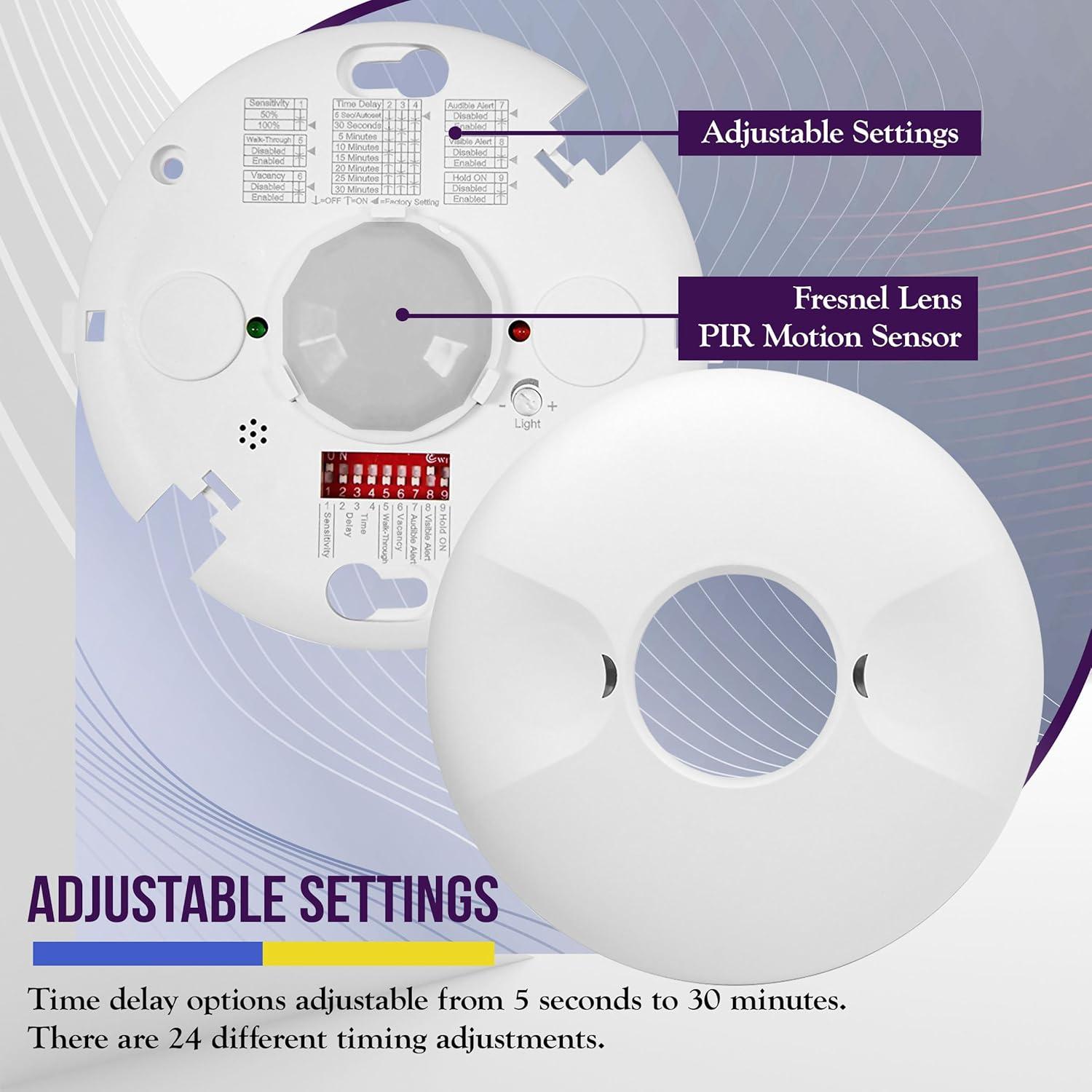 Sensor de Movimiento PIR Techo ENERLITES MPC-50L 360° 111m²