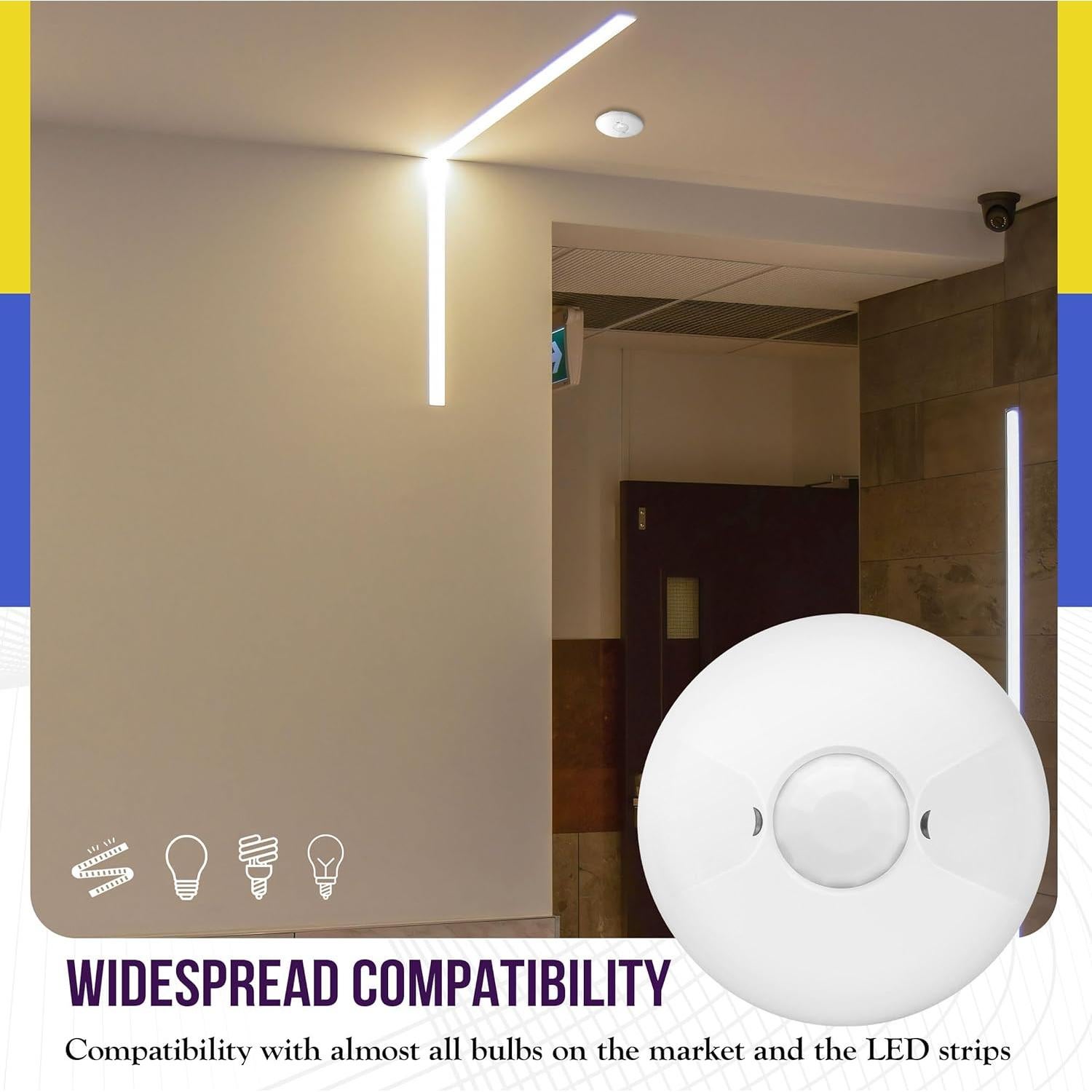 Sensor de Movimiento PIR Techo ENERLITES MPC-50L 360° 111m²