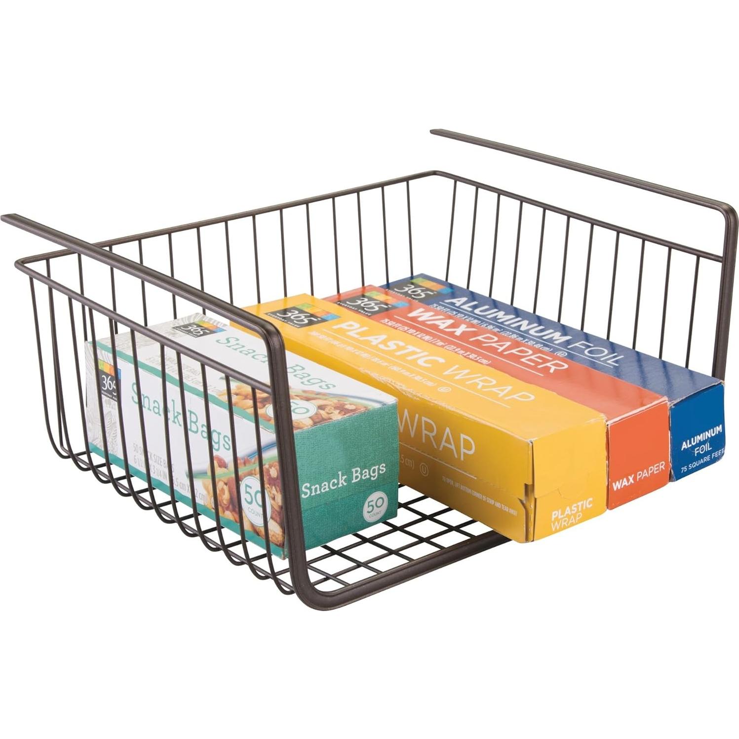 Canasta Bajo Estante InterDesign York Metálica Bronce 31.75x25.4x15.24 cm