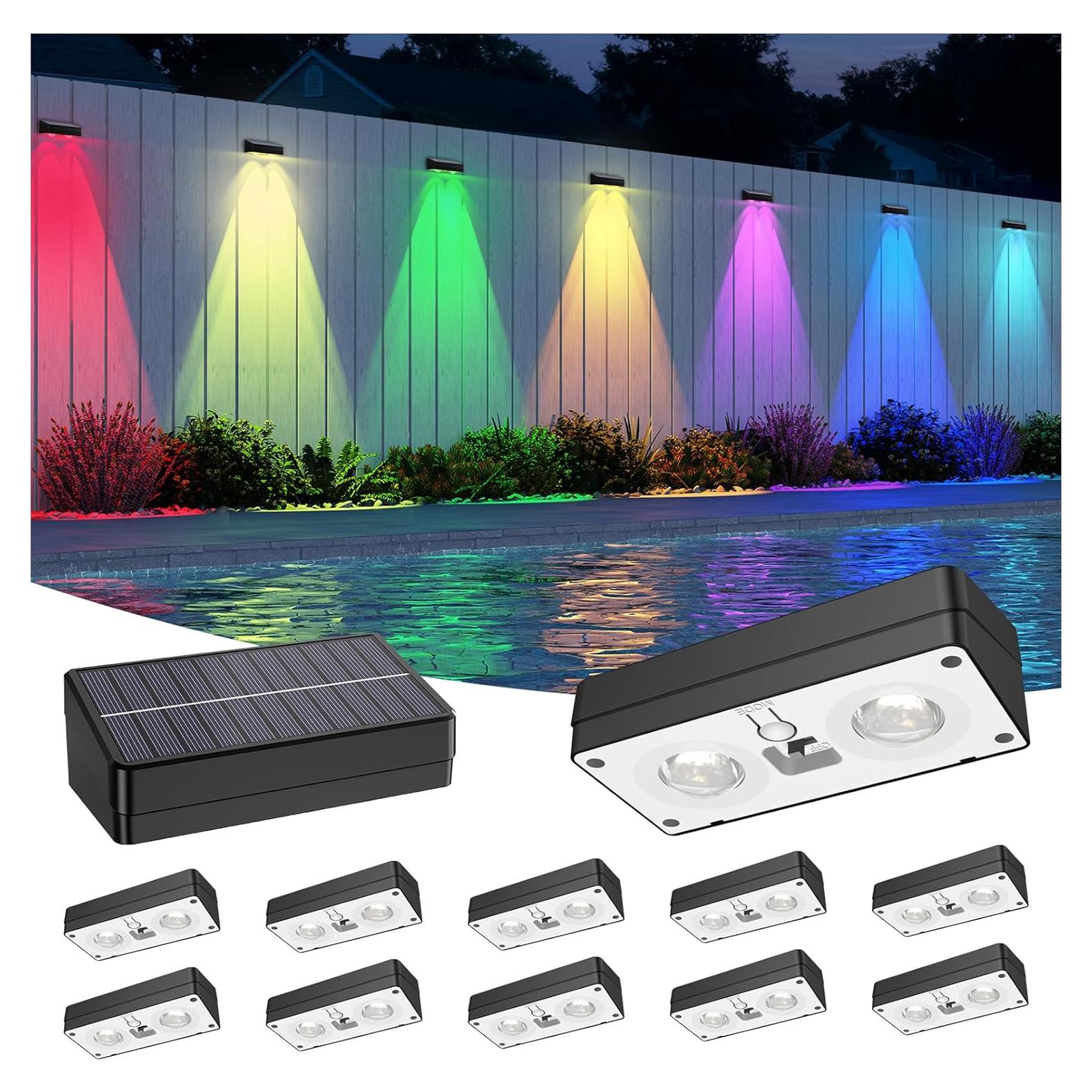 Luces Solares IP65 ZXCLIGHT para Cercas Exteriores 12 Modos RGB