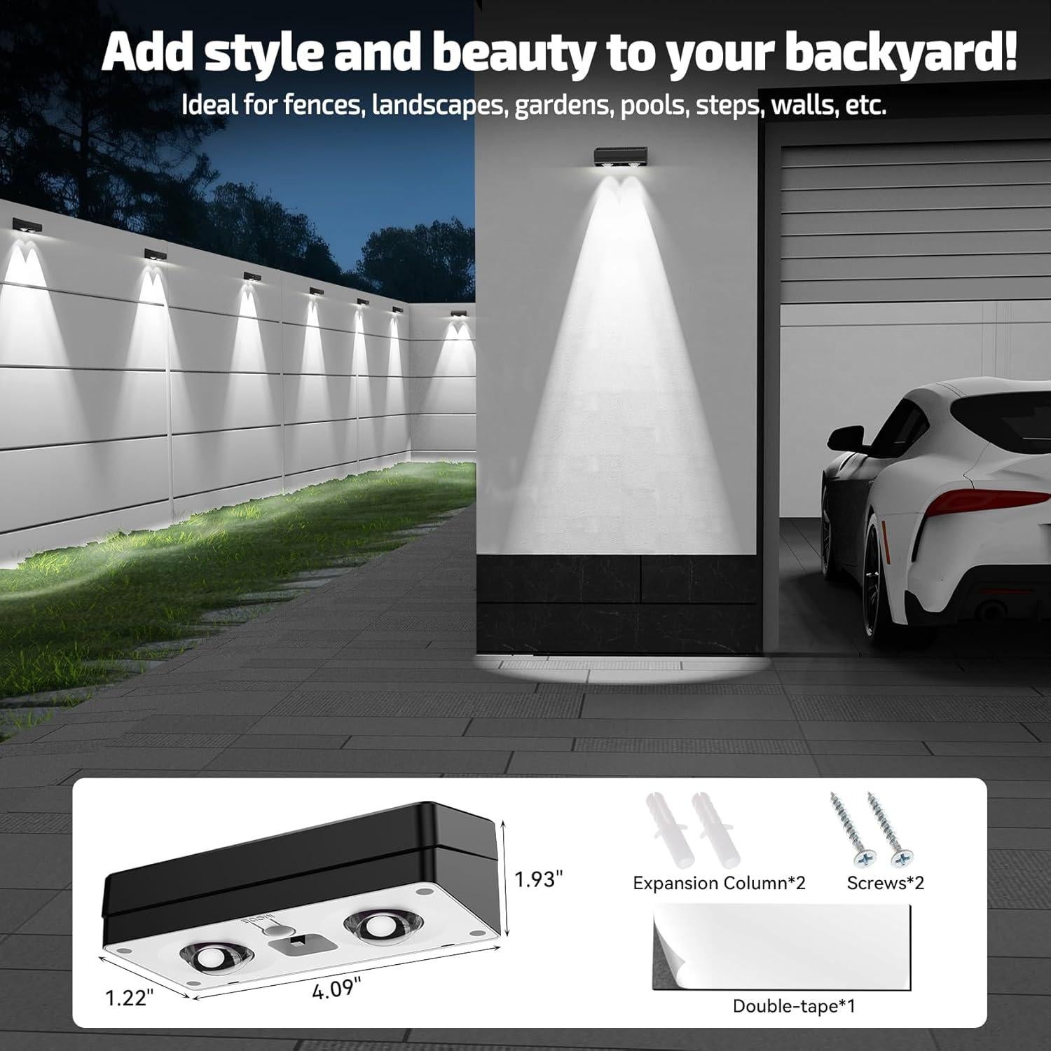 Luces Solares IP65 ZXCLIGHT para Cercas Exteriores 12 Modos RGB