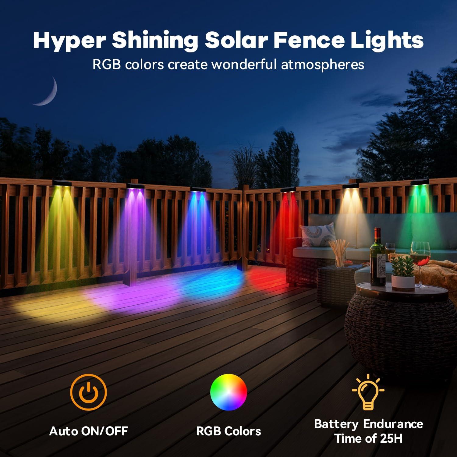 Luces Solares IP65 ZXCLIGHT para Cercas Exteriores 12 Modos RGB