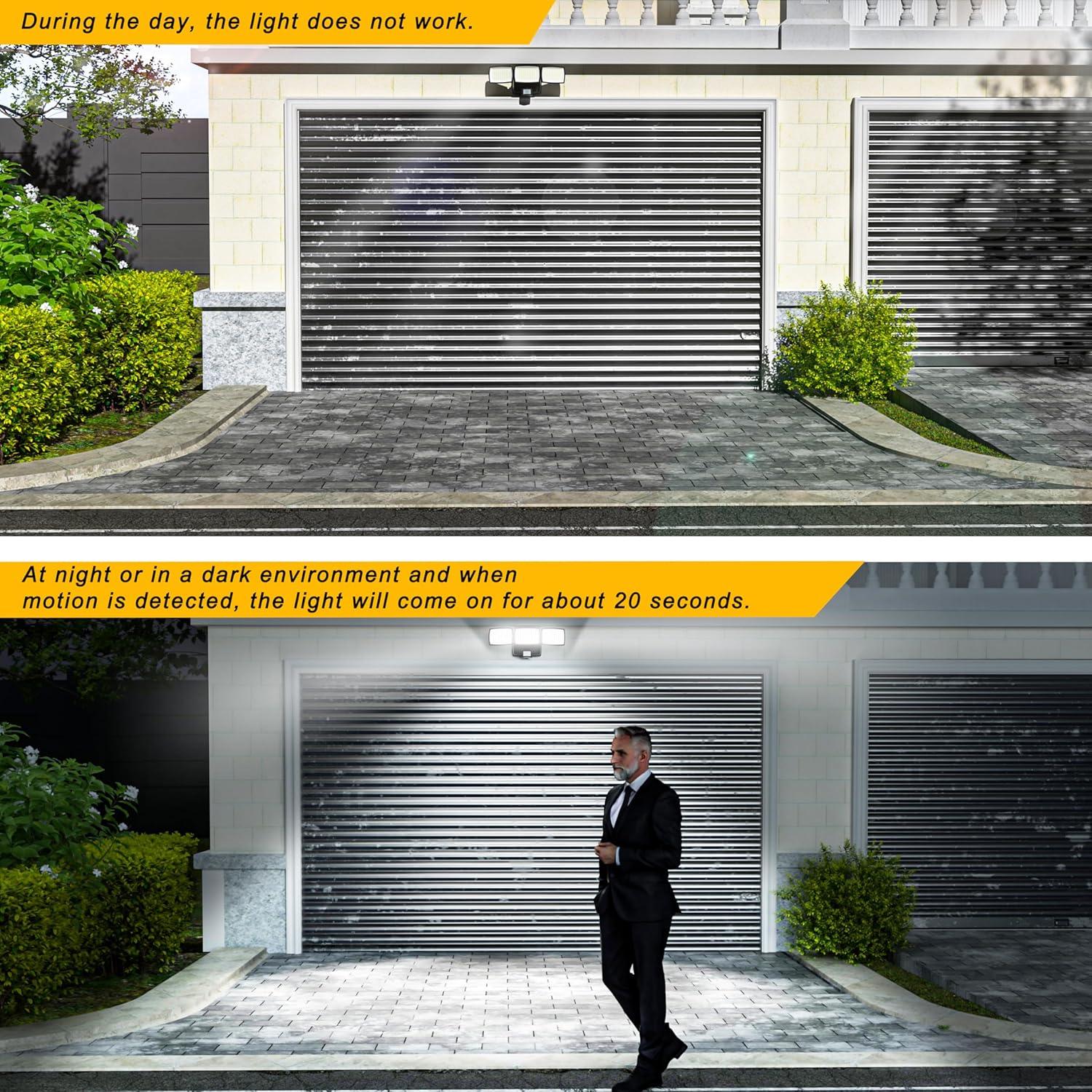 Luz de Sensor de Movimiento AIXPI 1500LM IP65 Batería Exterior