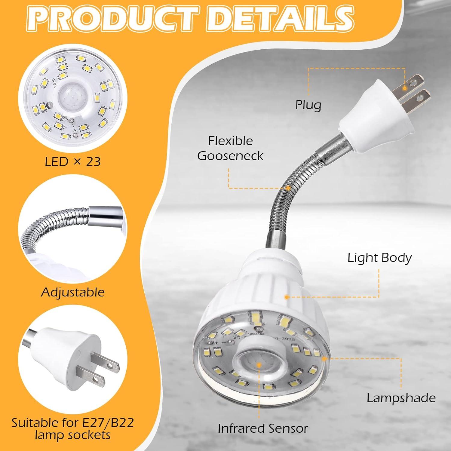 Yahenda 3 Pack Luz Nocturna LED Sensor Movimiento E27/B22