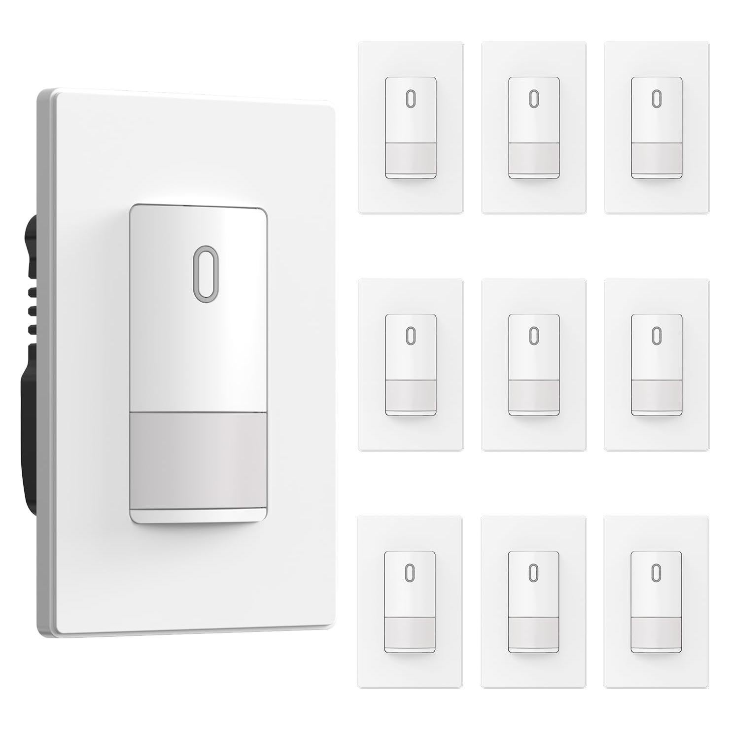 Interruptor de Luz de Movimiento ELEGRP EKA23 Blanco Mate 10 Unidades