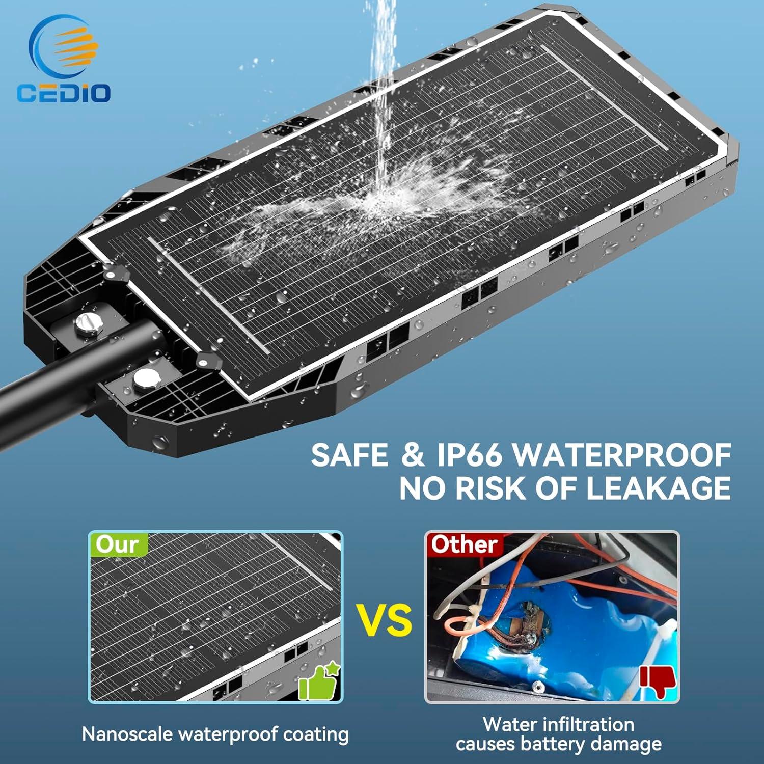 Luces Solares Exteriores CEDIO 5000W IP66 con Sensor de Movimiento