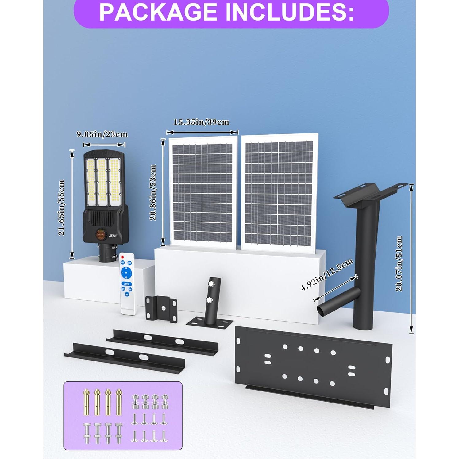 Luces Solares de Calle JAYNLT Y-12000W 6500K IP67 900000LM