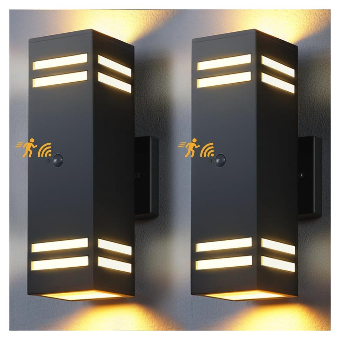 Luces de Pared Exteriores SHIMR con Sensor de Movimiento - 2 Paquete