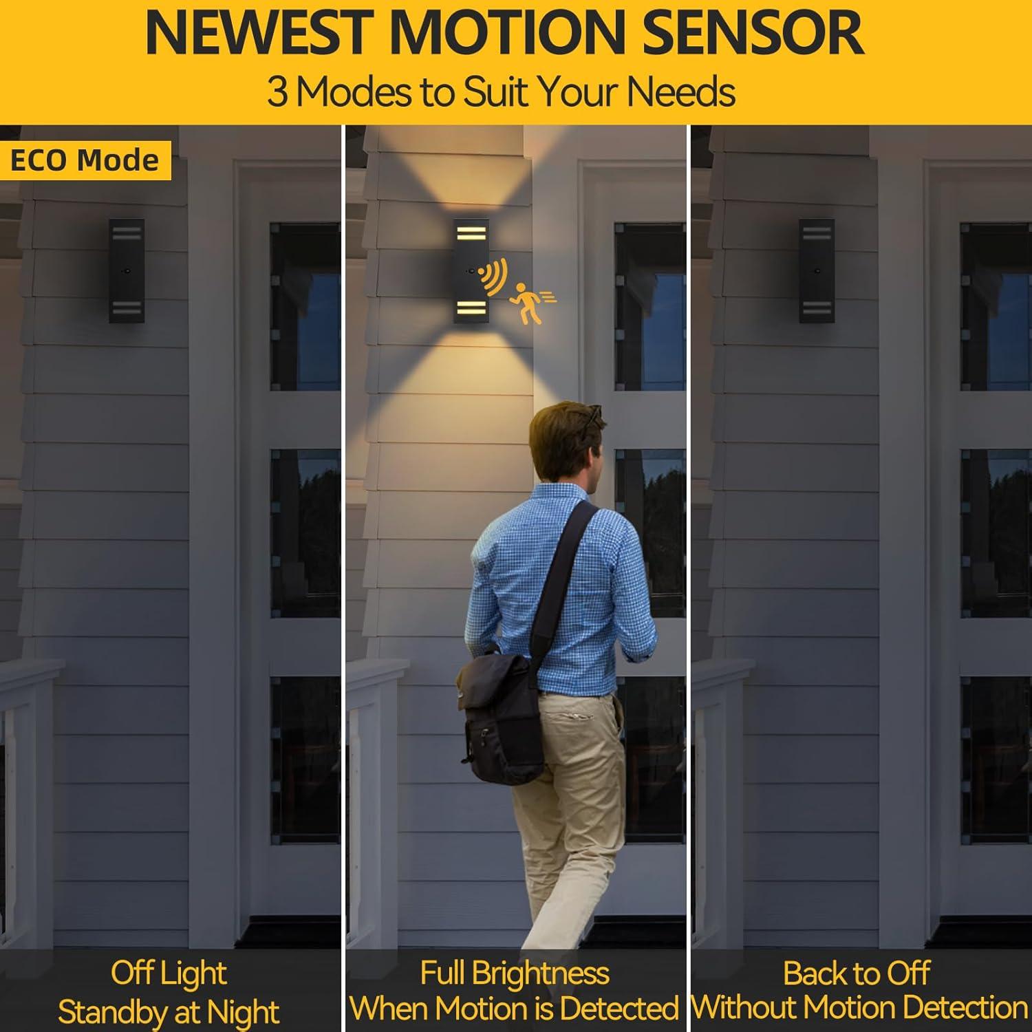 Luces de Pared Exteriores SHIMR con Sensor de Movimiento - 2 Paquete