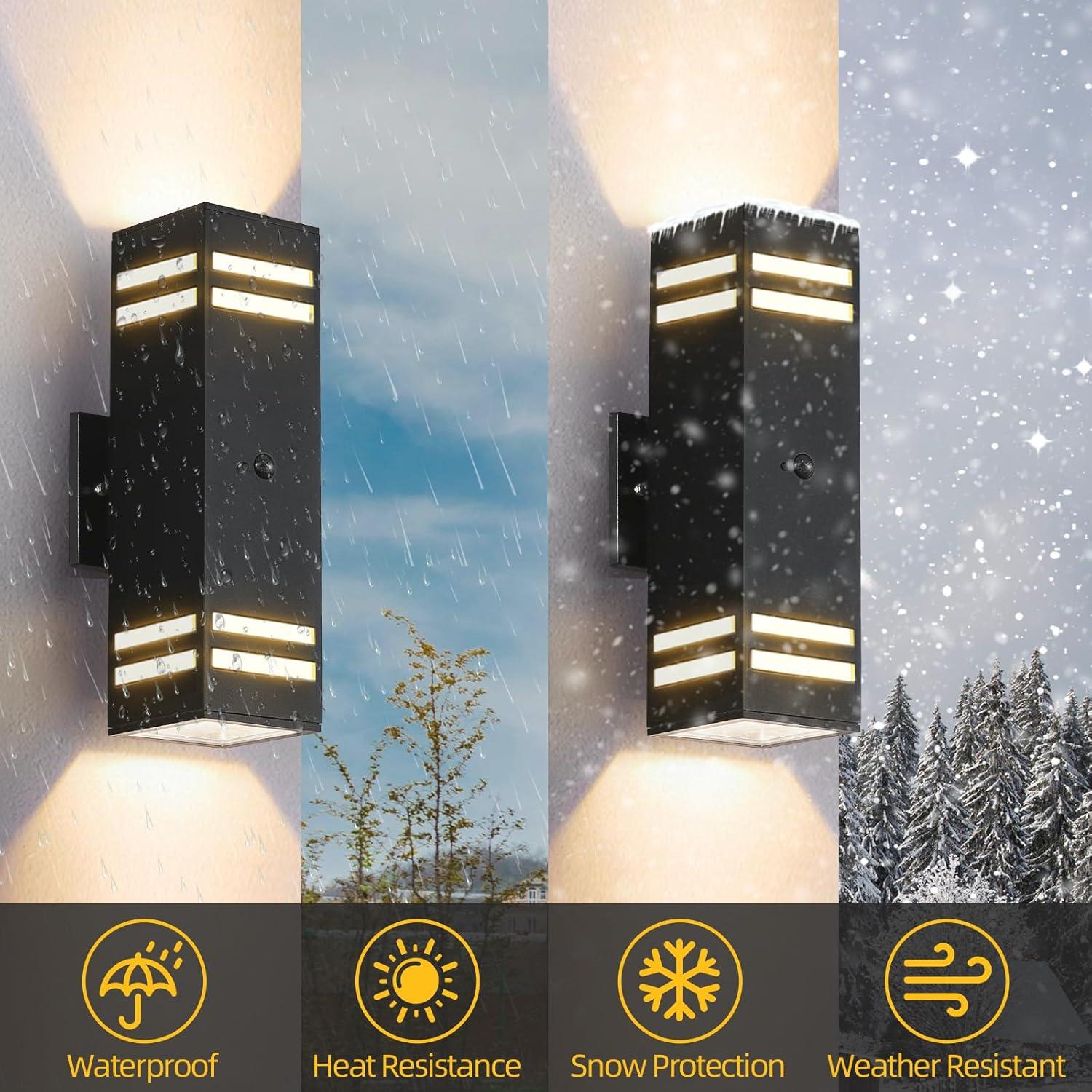 Luces de Pared Exteriores SHIMR con Sensor de Movimiento - 2 Paquete