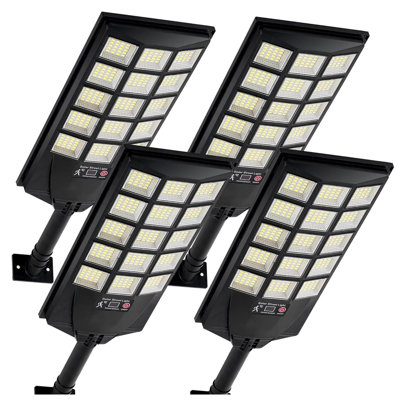 Luces Solares de Calle AQRAOU 6500K 4PCS Impermeables LED