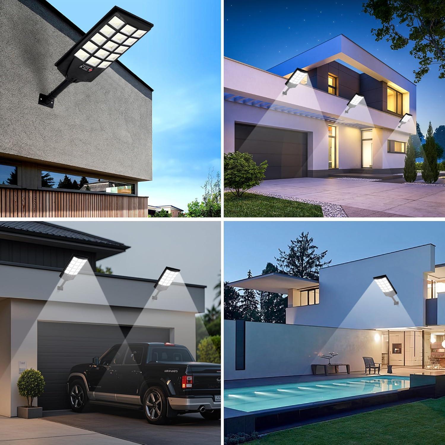 Luces Solares de Calle AQRAOU 6500K 4PCS Impermeables LED