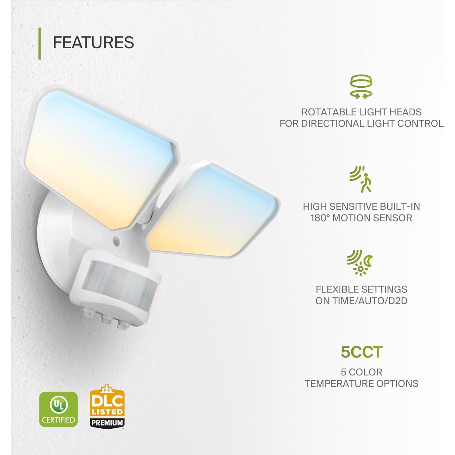 Luz de Inundación LED ASD 20W con Sensor de Movimiento 5CCT