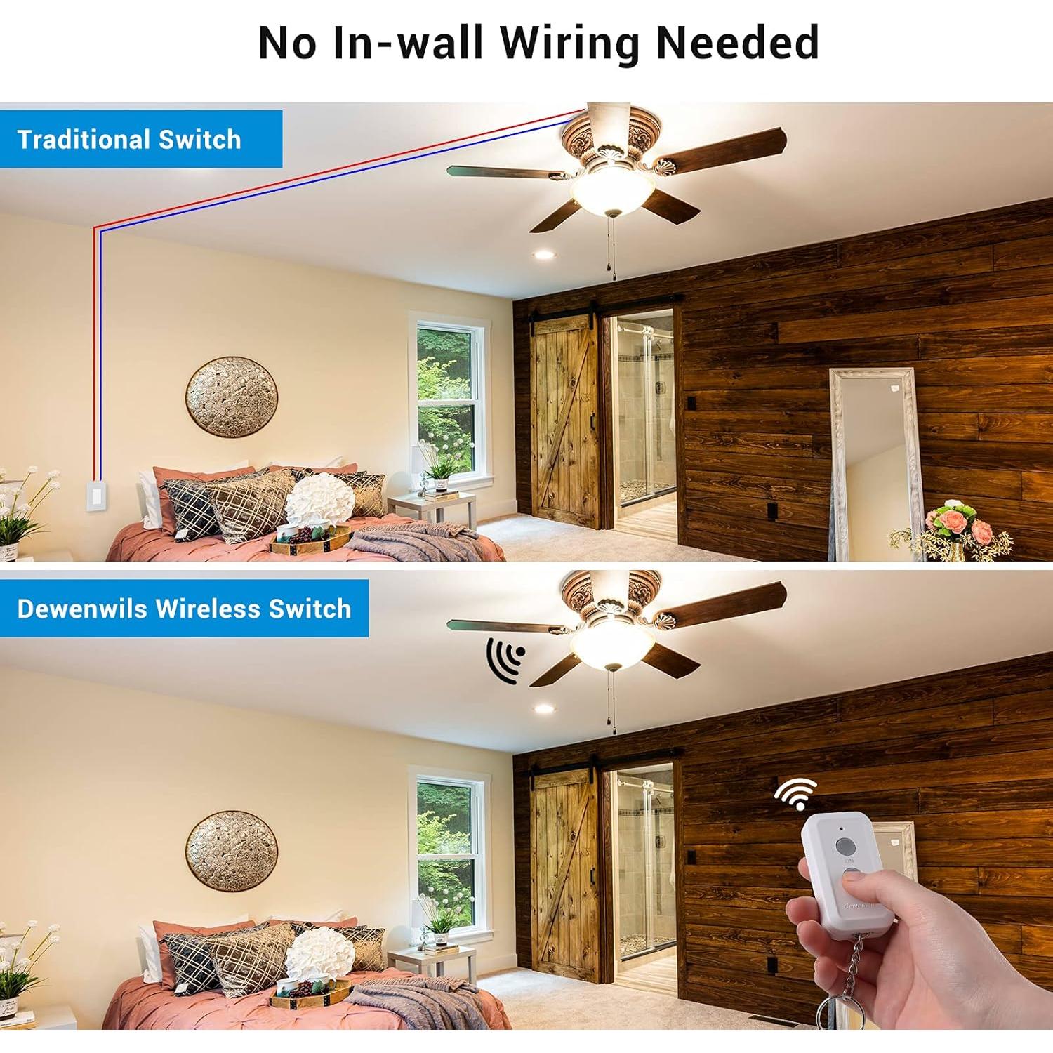Interruptor de Luz Inalámbrico DEWENWILS HRLS11F 30m