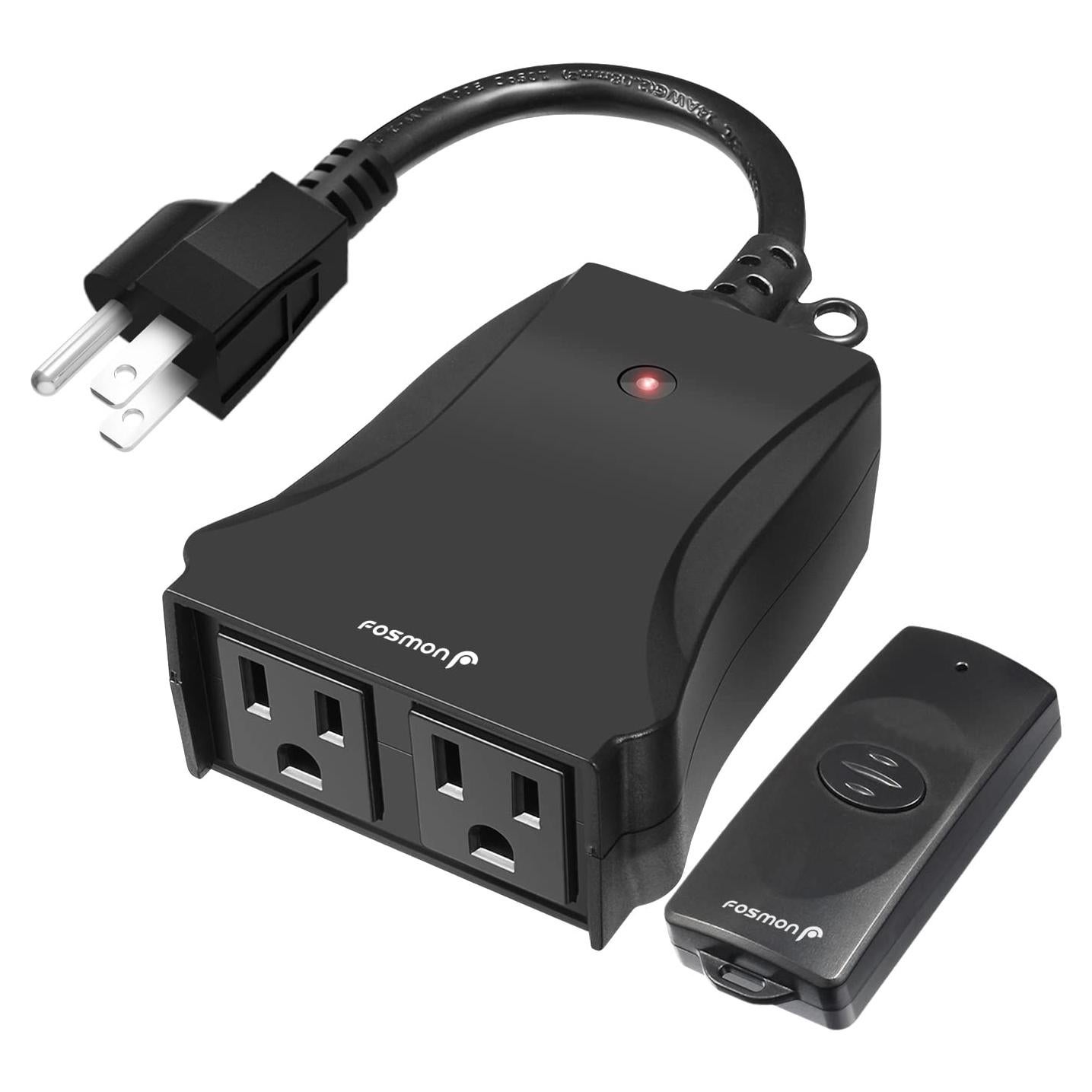 Enchufe Control Remoto Inalámbrico Fosmon 2 Salidas 30m