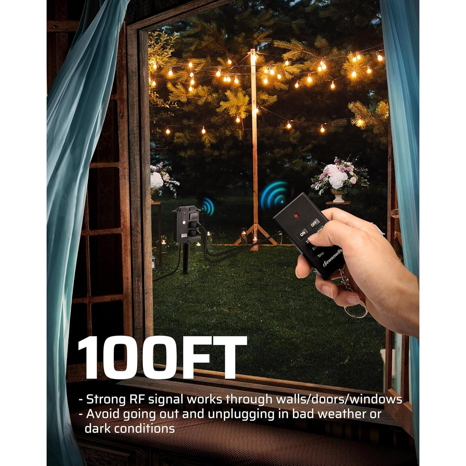 Temporizador de Estaca DEWENWILS para Exterior 6 Salidas 6FT