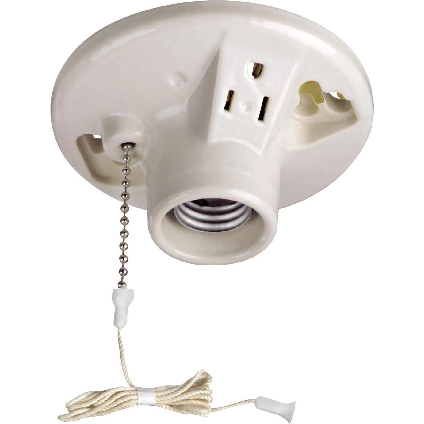 Portalámparas Incandescente Leviton 9726-C Porcelana Blanca