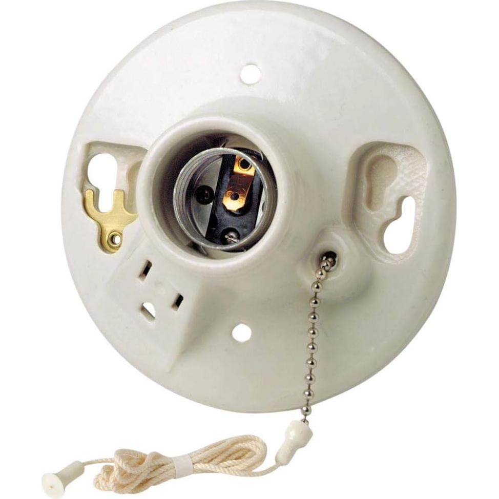 Portalámparas Incandescente Leviton 9726-C Porcelana Blanca