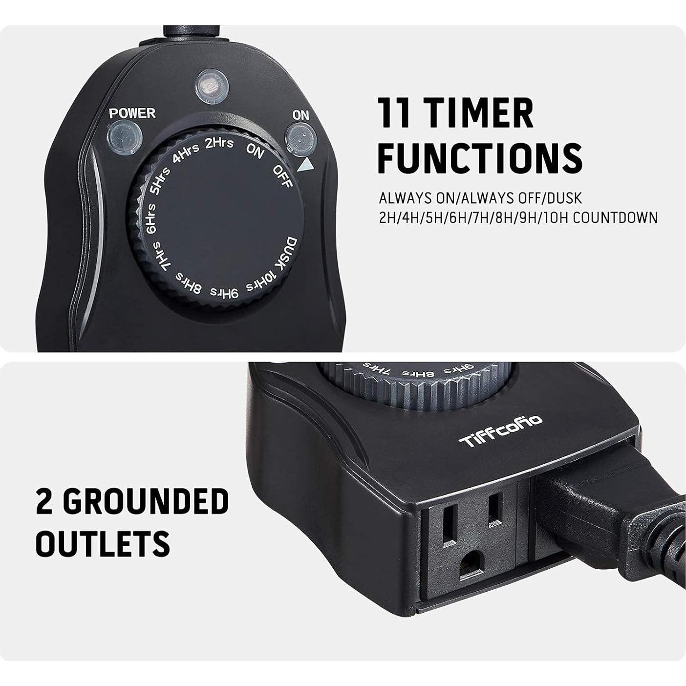 Temporizador Exterior TiFFCOFiO TF-1502 con Sensor de Luz 15A