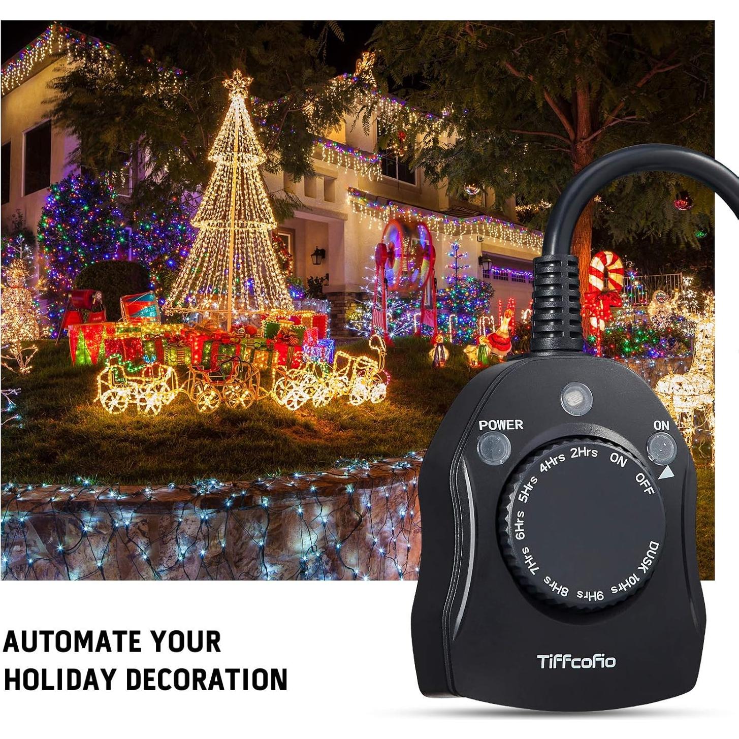 Temporizador Exterior TiFFCOFiO TF-1502 con Sensor de Luz 15A