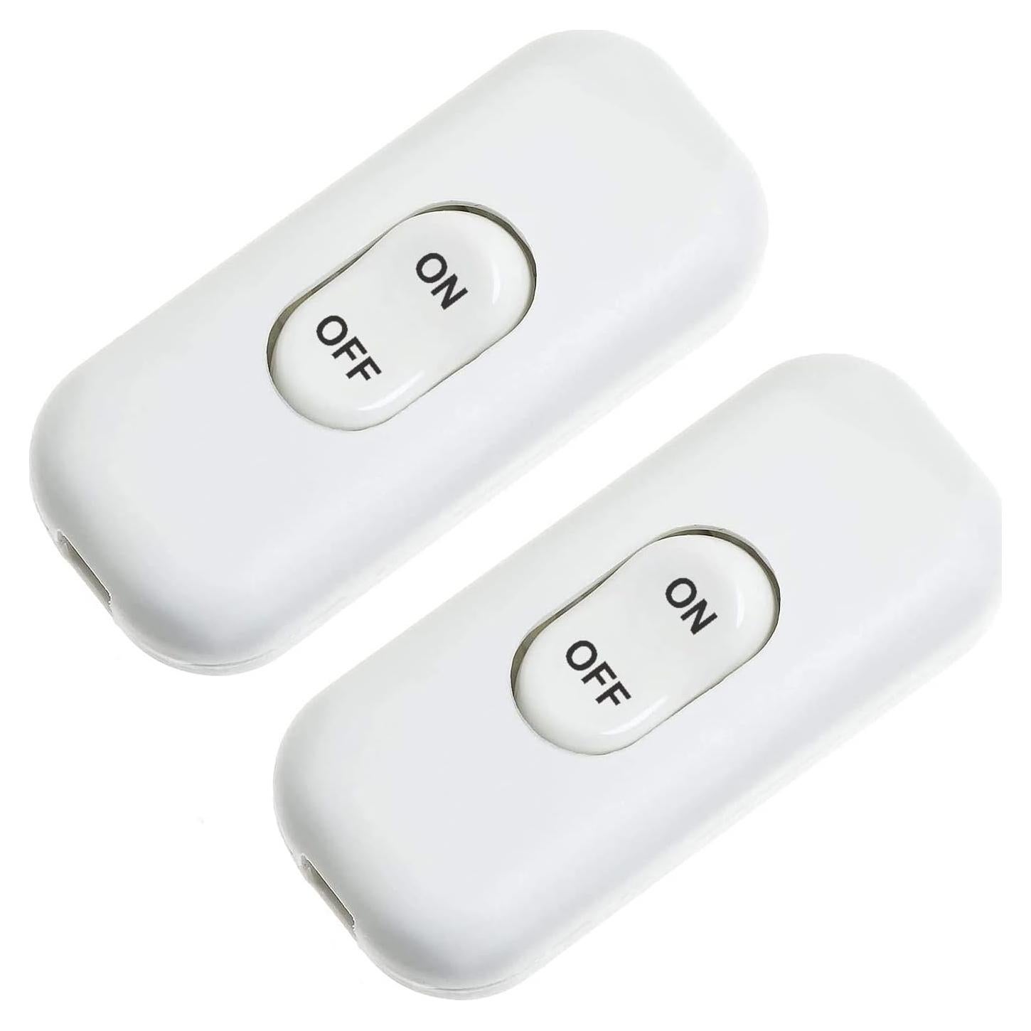 Interruptor de Cable en Línea PLUSPOE 2-Pack Blanco DPST